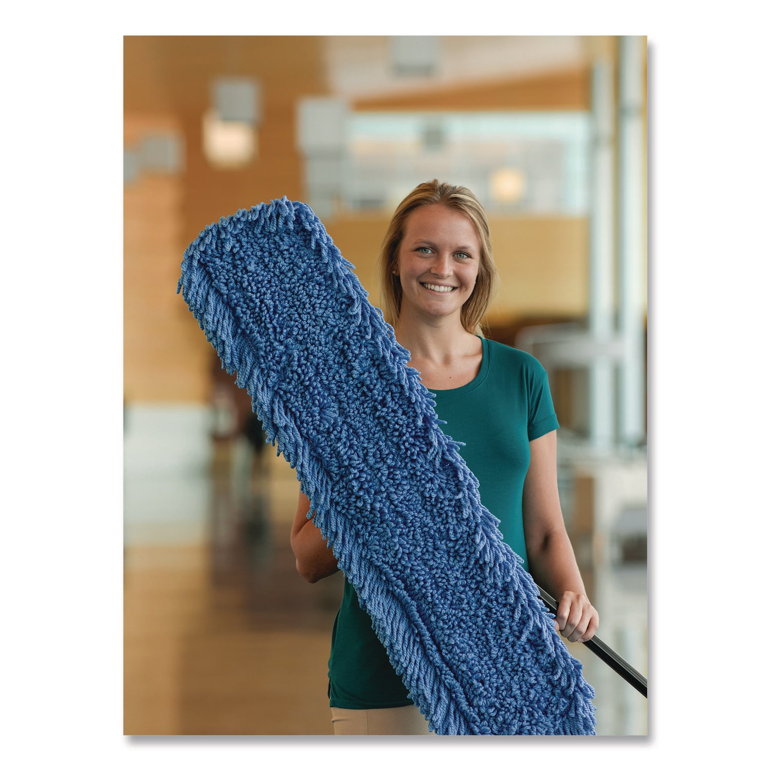 MaxiTwist Microfiber Dust Mops, Microfiber, 24" x 5", Blue