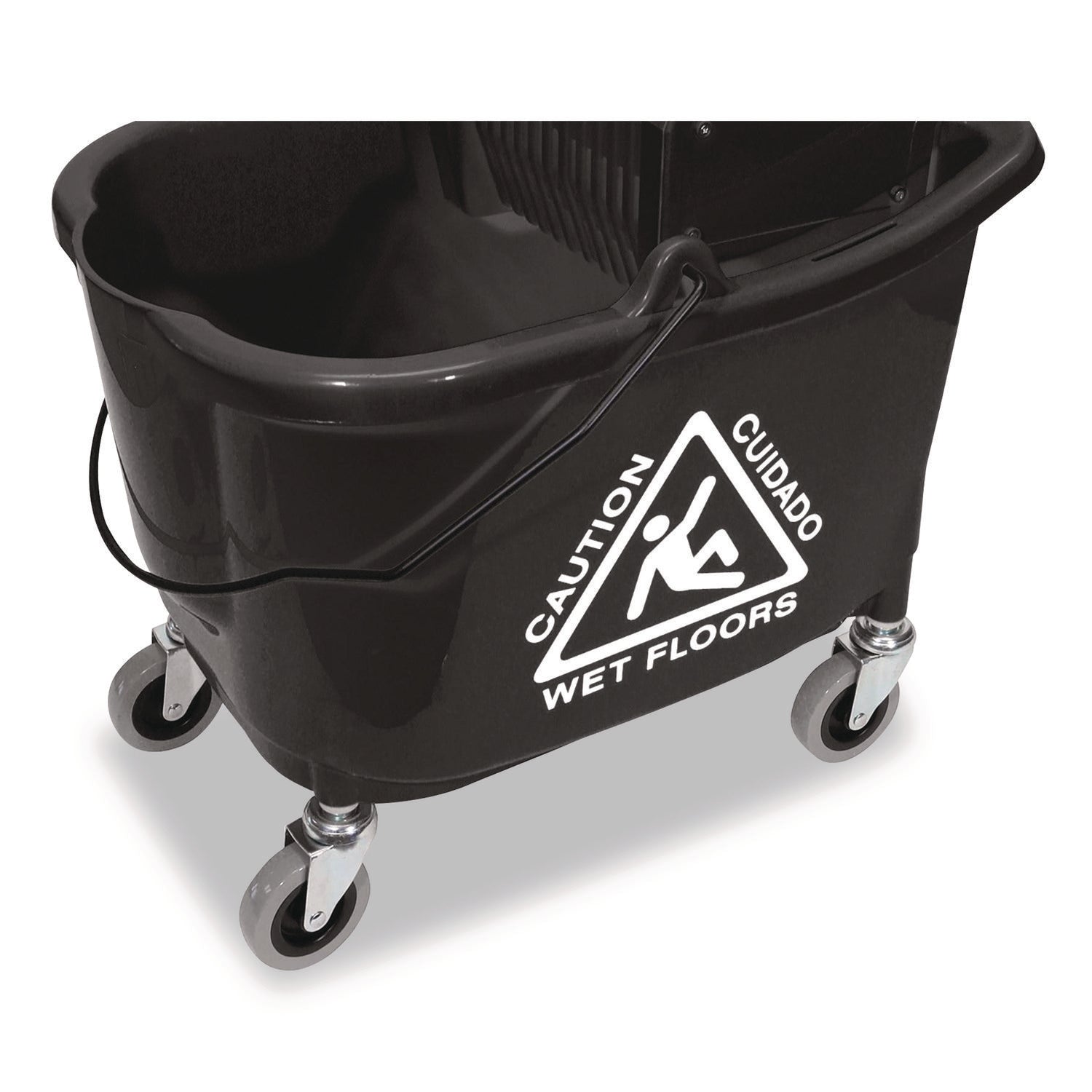 Premier Downpress Mop Bucket and Wringer, 35 qt, Black