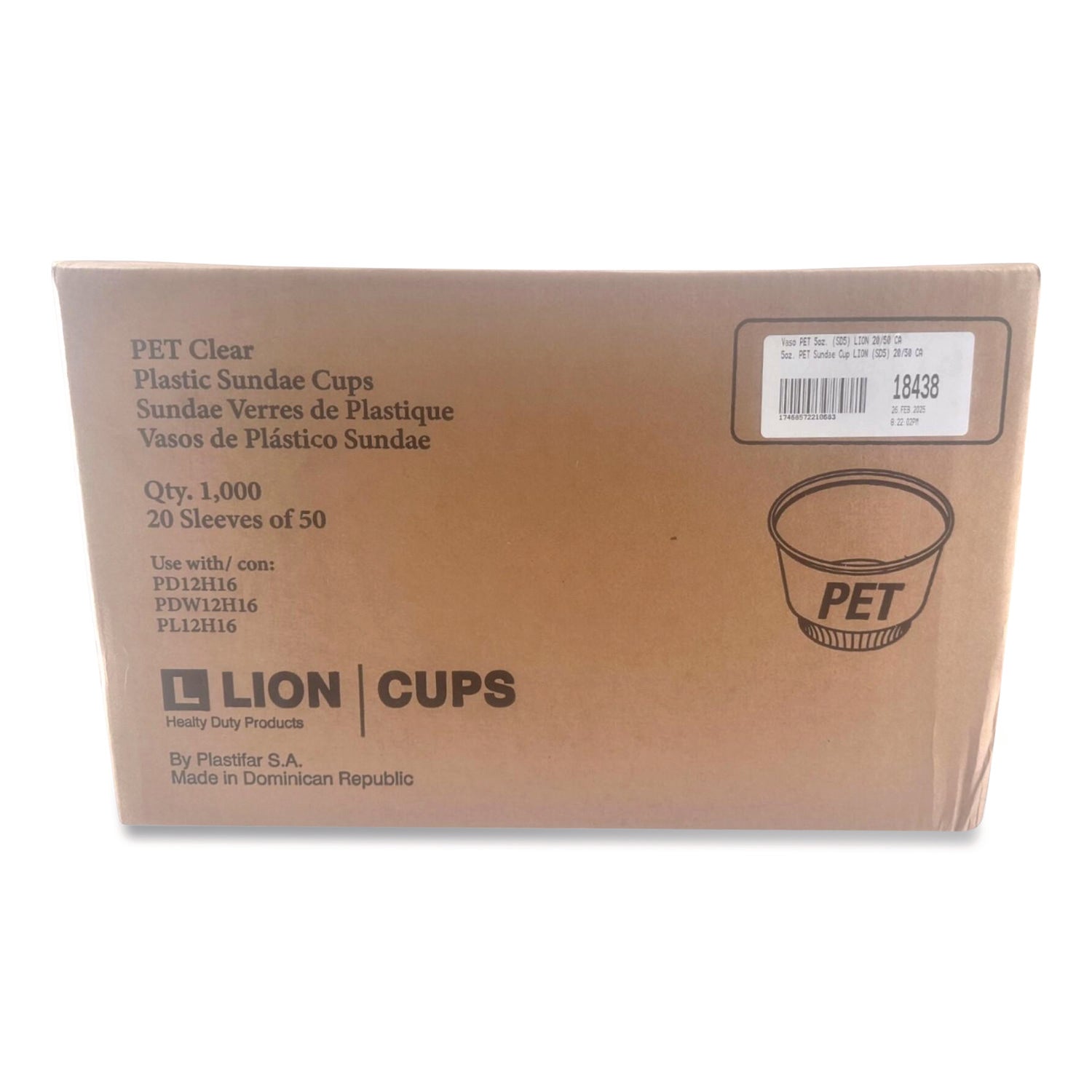 Plastic Cold Cups, Sundae, 5 oz, Clear, 1,000/Carton