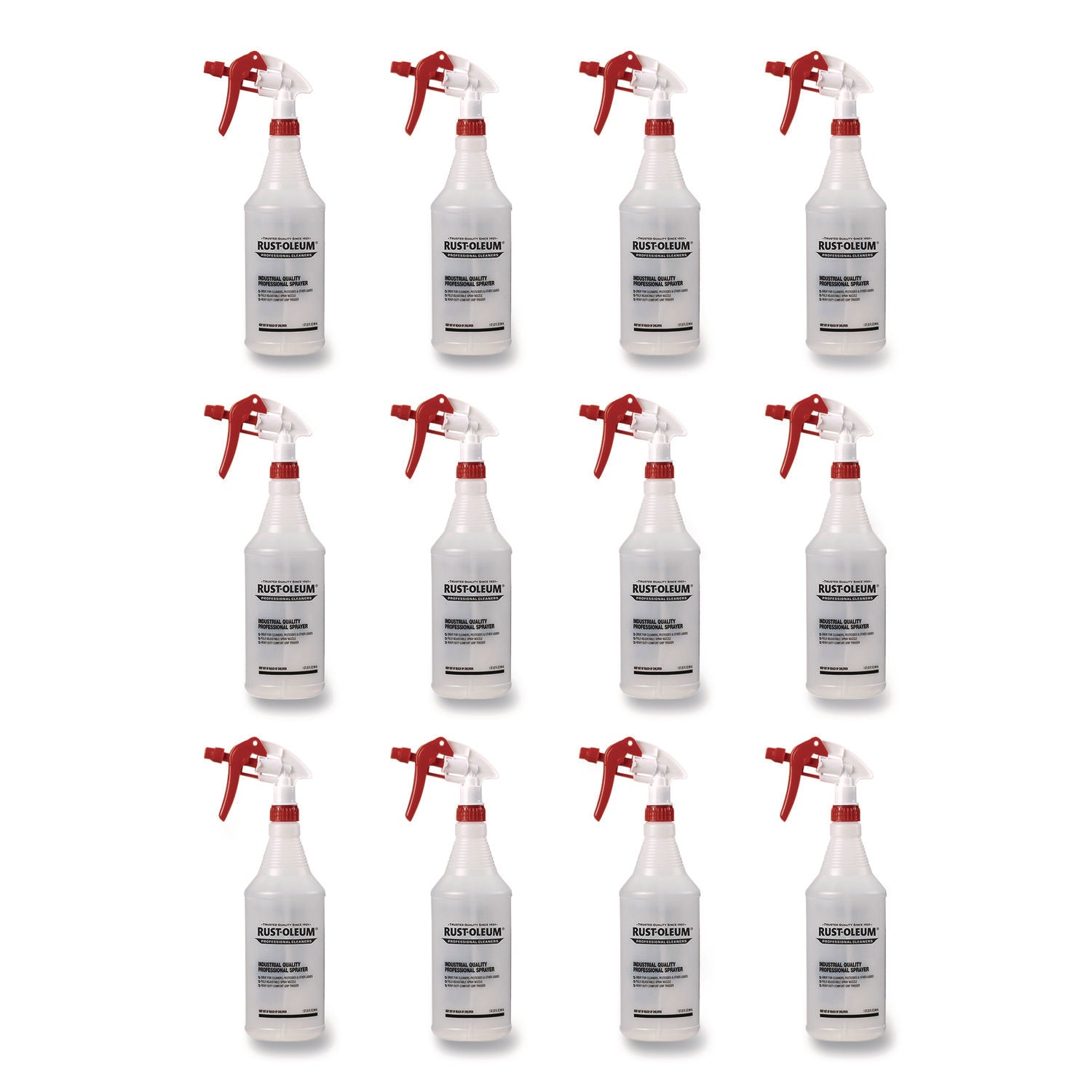 Suitable For Cleaning - Adjustable Nozzle, Heavy Duty, Comfortable Grip, Ergonomic - Clear - 12 / Carton