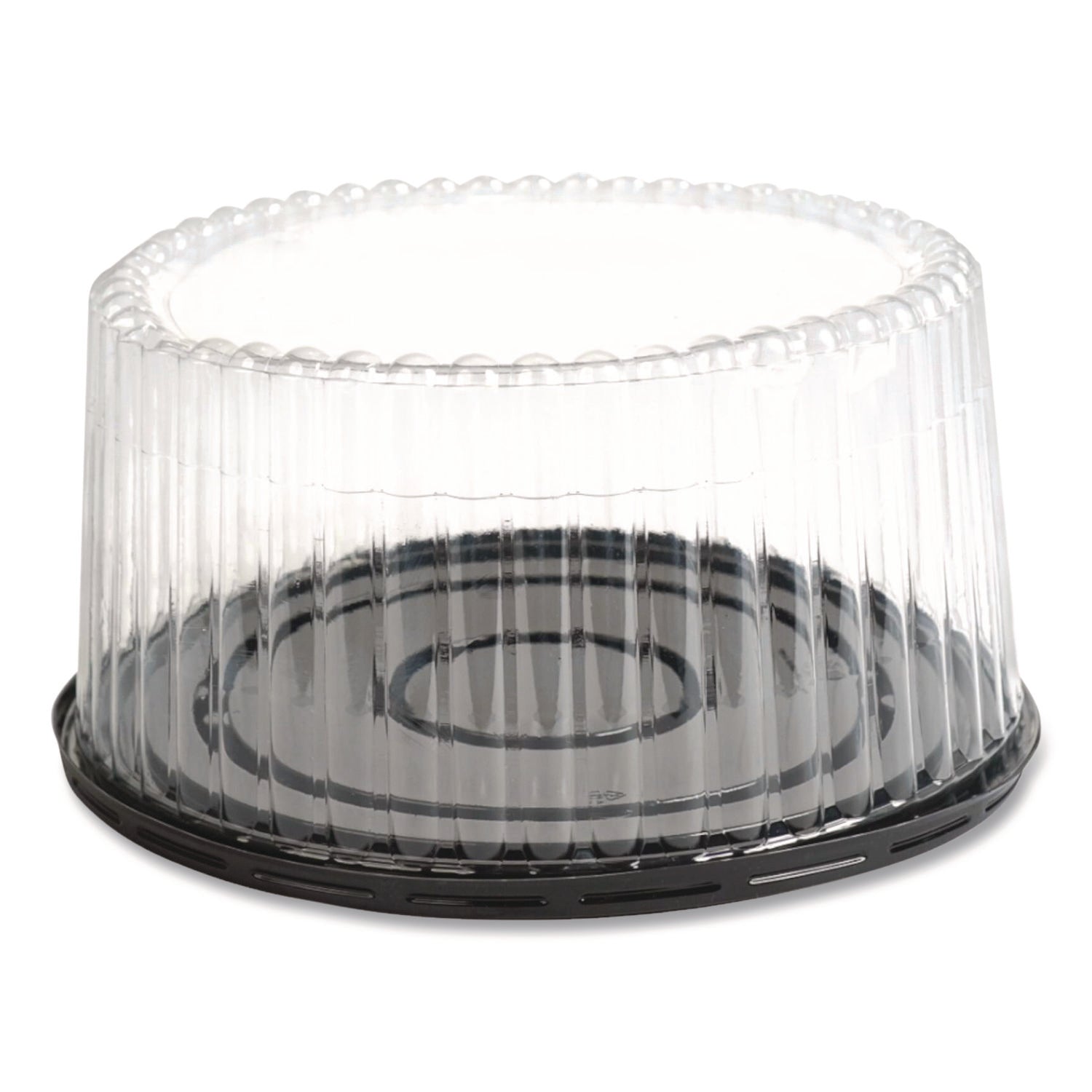 Bakery Containers, 8" Cake, 9.7" Diameter x 5" h, Black/Clear, 100/Carton