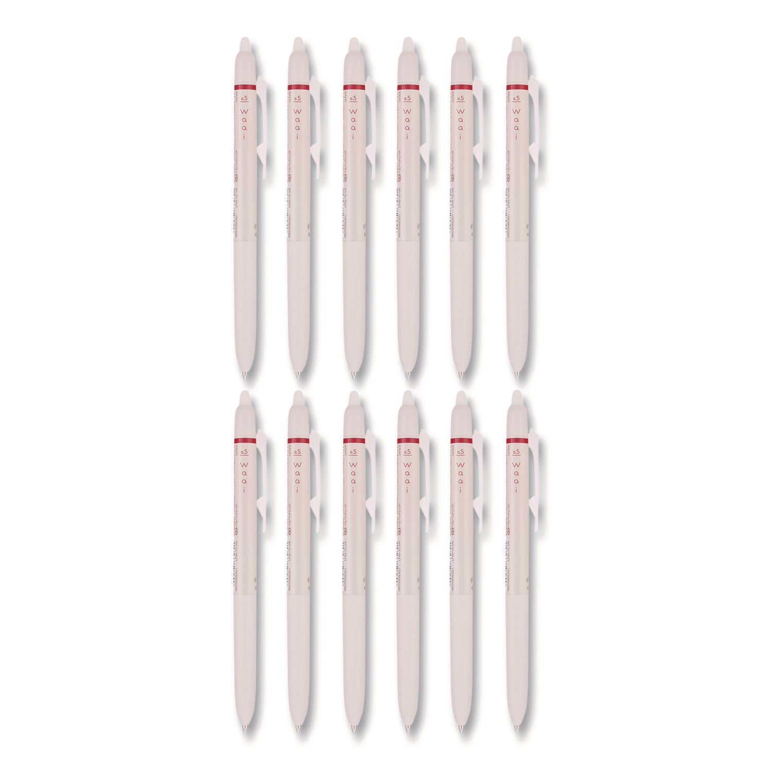 Pilot FriXion Waai Pen Collection - 0.5 mm Extra Fine Pen Point - Retractable - Erasable - Cherry Ink - Gel-based - Writing - 1 Dozen