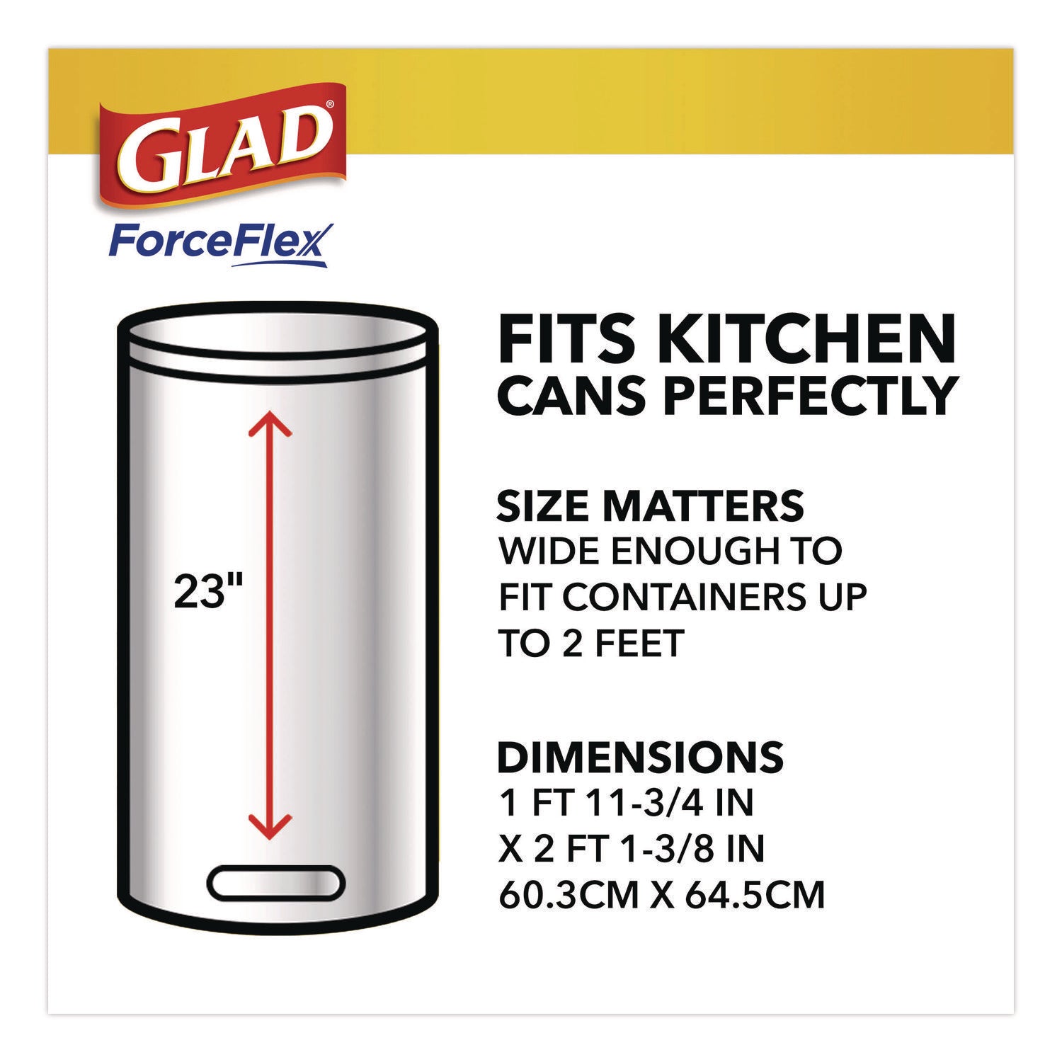 ForceFlex Kitchen Drawstring Trash Bags, Drawstring, 13 gal, Unscented, 23.47 x 25.38, White, 110 Bags/Box, 3 Boxes/Carton