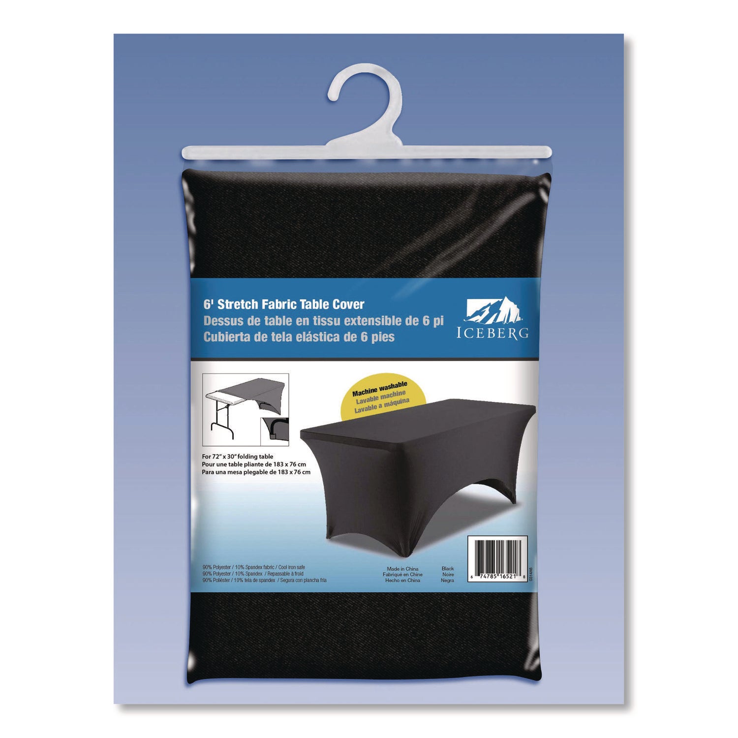 iGear™ Fabric Table Cover, Black - 6'