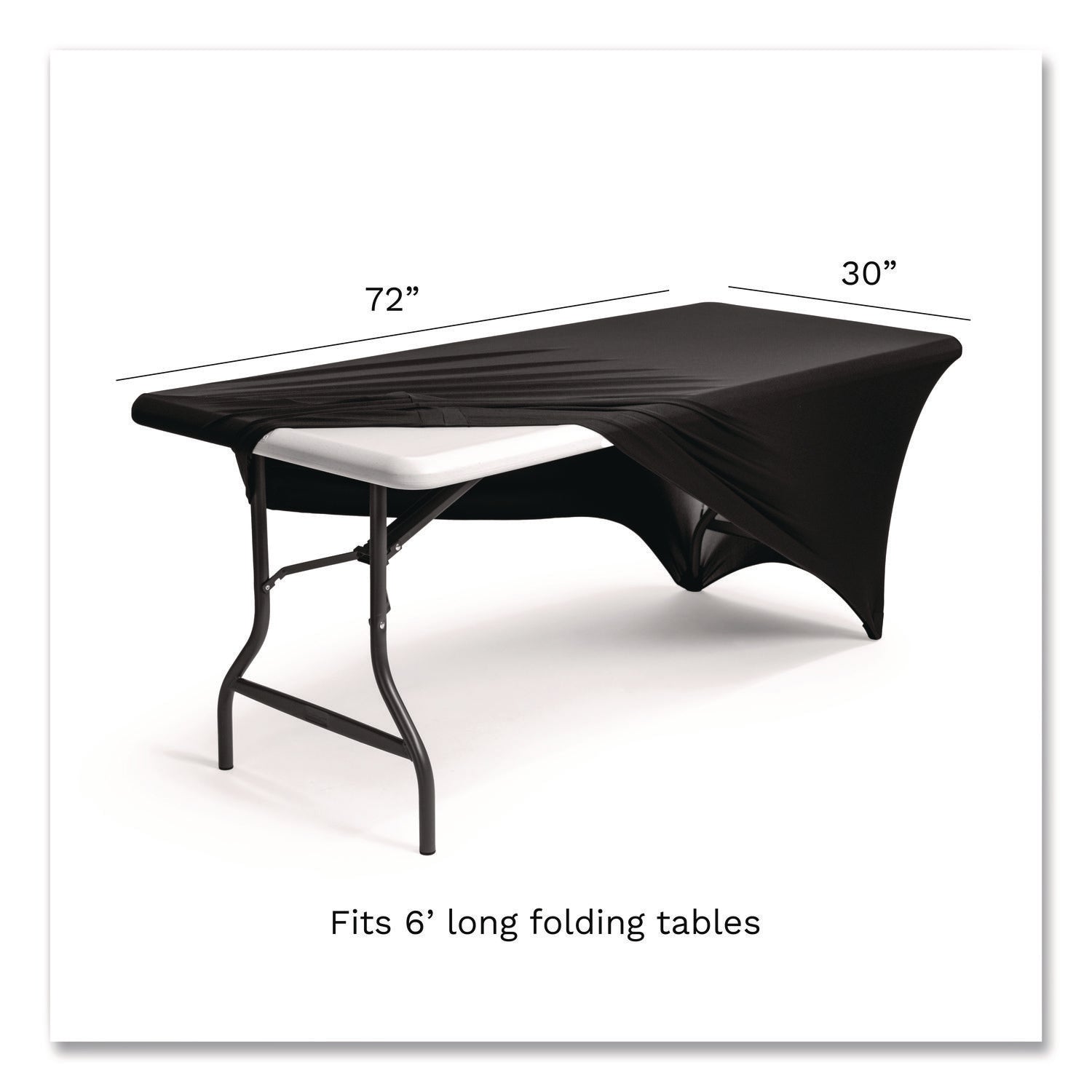 iGear™ Fabric Table Cover, Black - 6'