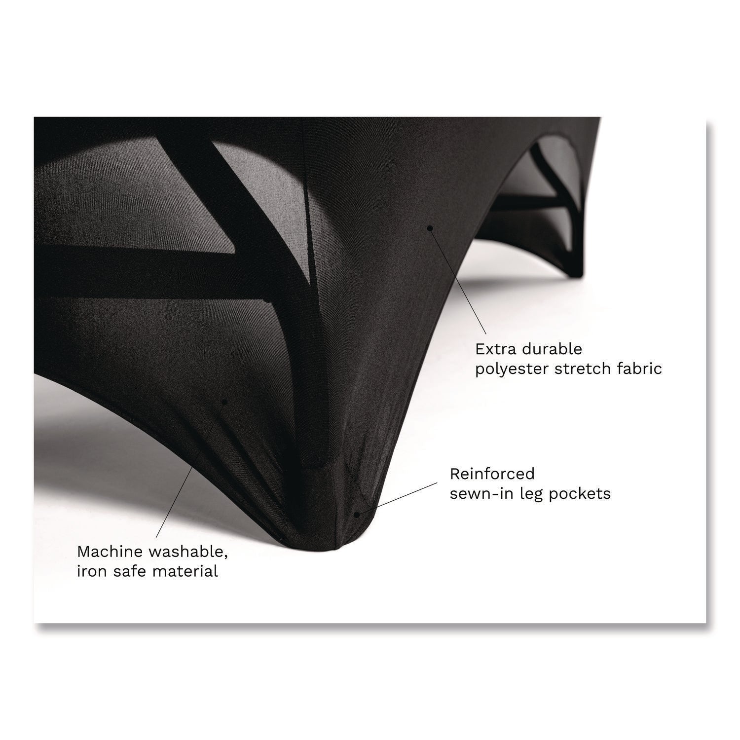 iGear™ Fabric Table Cover, Black - 6'