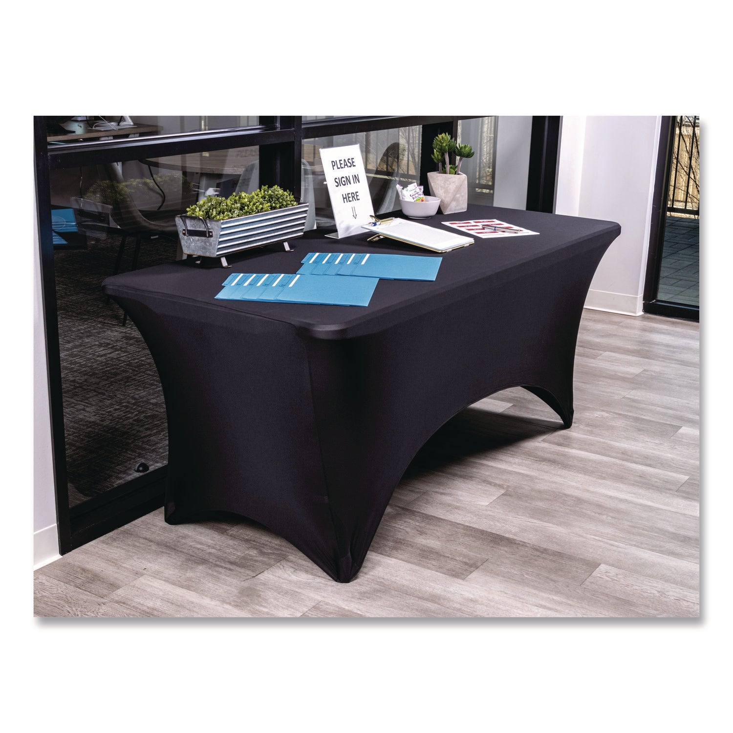 iGear™ Fabric Table Cover, Black - 6'