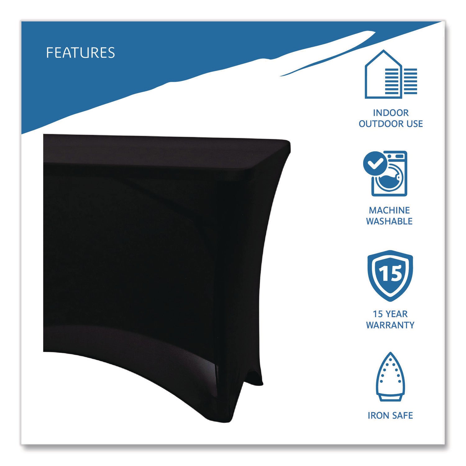 iGear™ Fabric Table Cover, Black - 4'