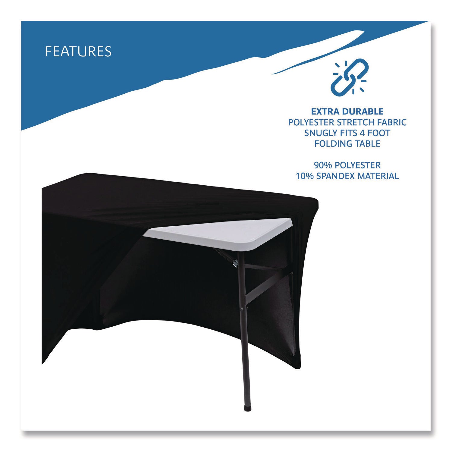 iGear™ Fabric Table Cover, Black - 4'