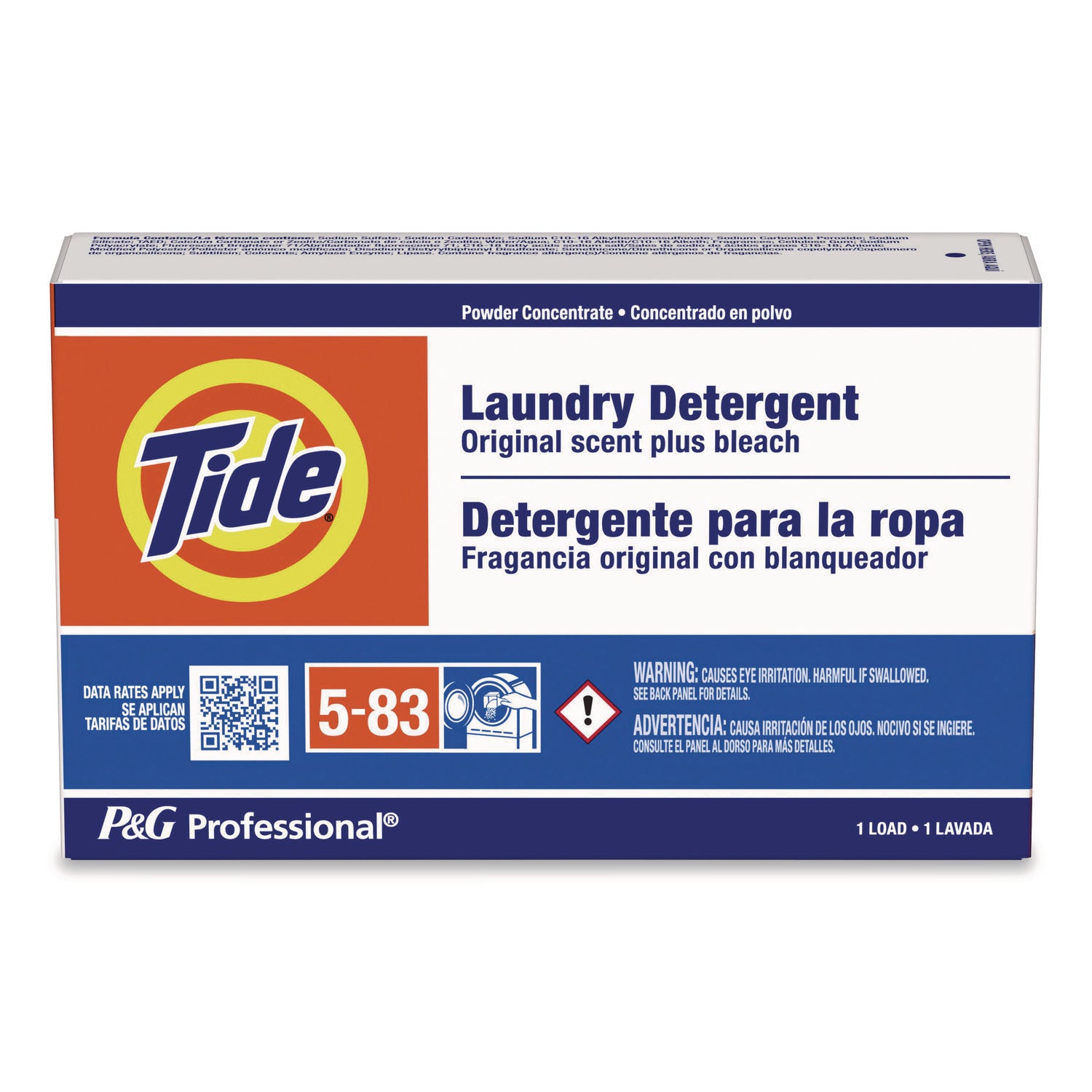 Powder Laundry Detergent Plus Bleach, HE Compatible, Original Scent, 1.4 oz Vending Box, 156/Carton