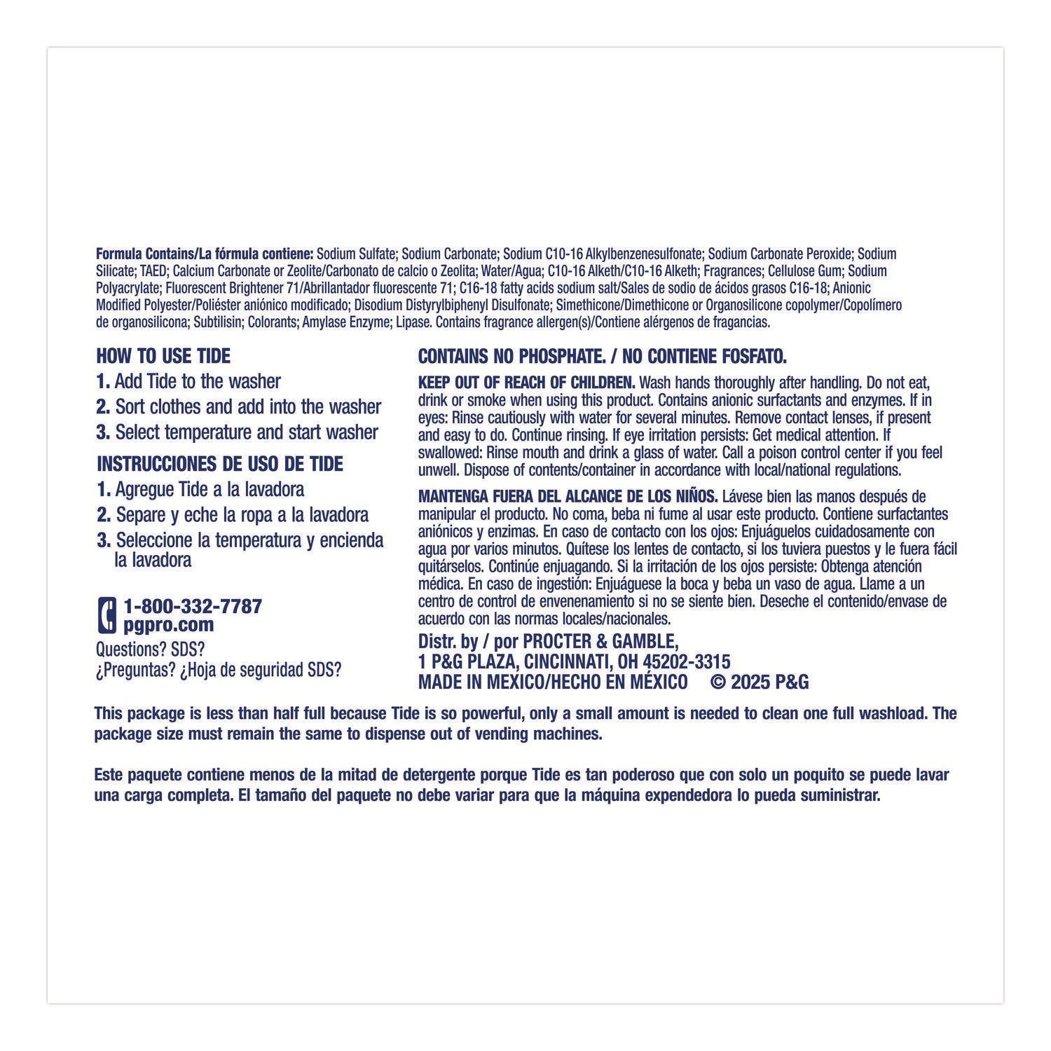 Powder Laundry Detergent Plus Bleach, HE Compatible, Original Scent, 1.4 oz Vending Box, 156/Carton