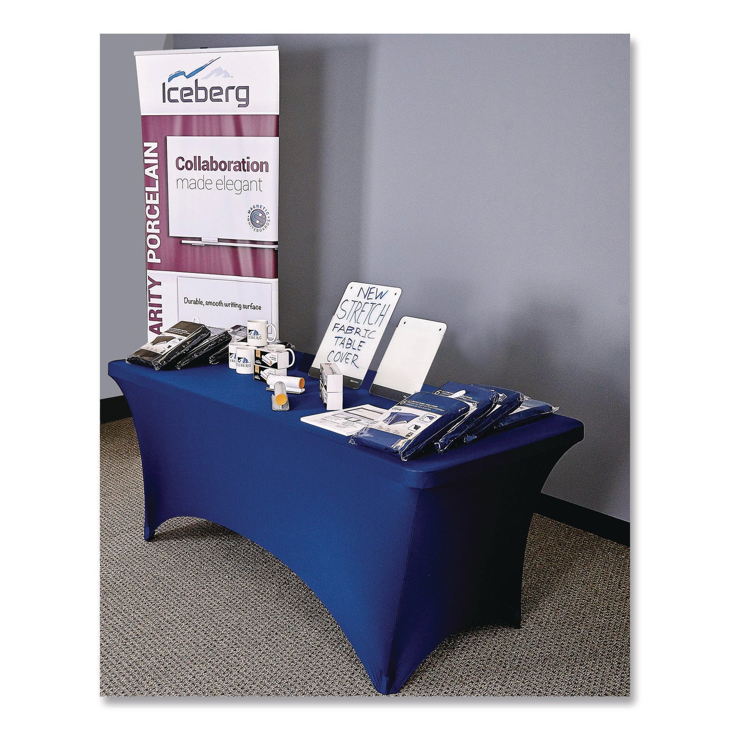 iGear™ Fabric Table Cover, Blue - 6'