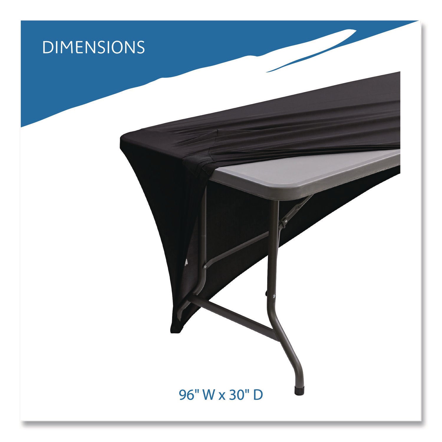 iGear™ Fabric Table Cover, Black - 8'