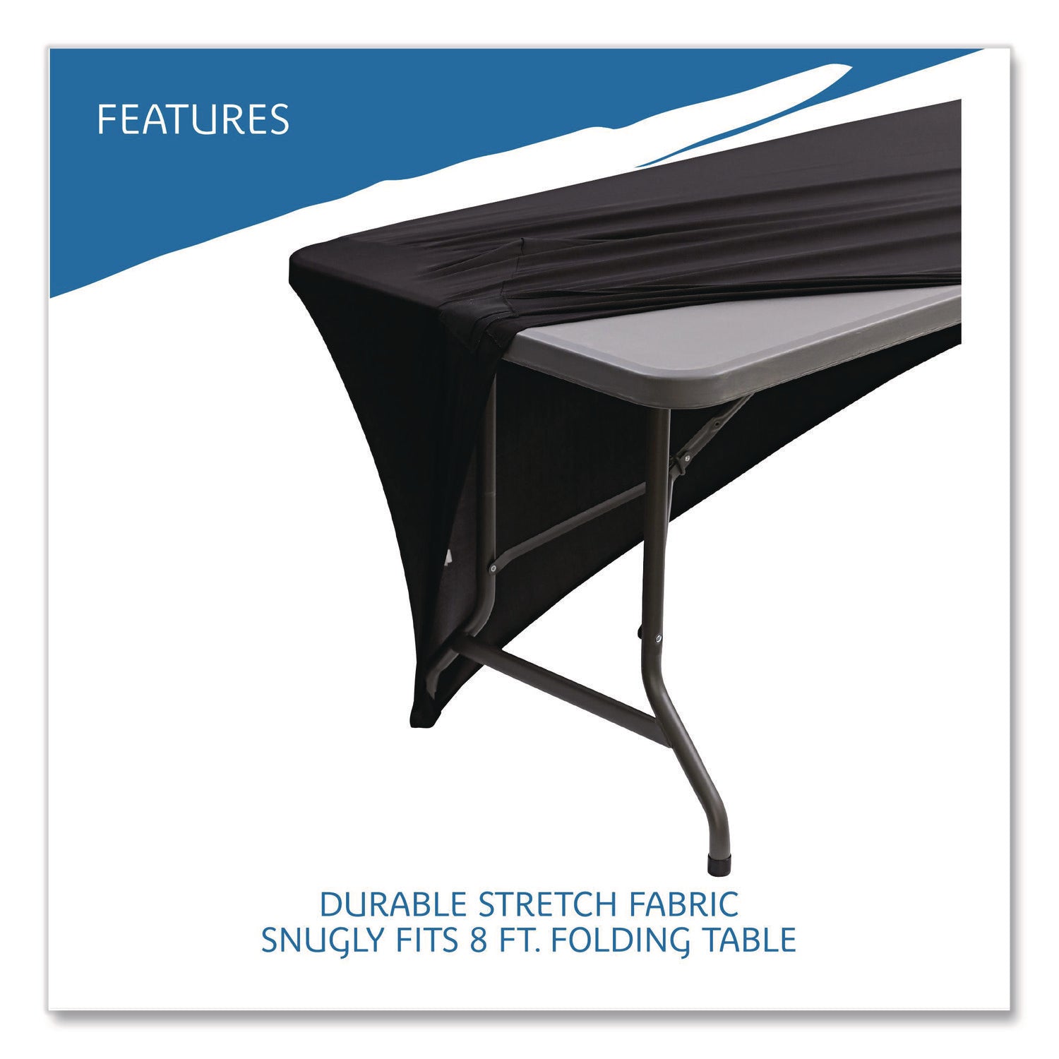 iGear™ Fabric Table Cover, Black - 8'