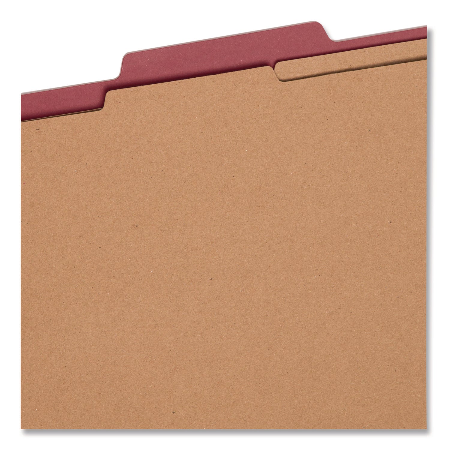 Smead SafeSHIELD 2/5 Tab Cut Letter Size Recycled Classification Folders, 2" Expansion, 2 Fasteners, 2 Dividers, Bright Red, Heavy Duty, 100% Recycled, 10/Box