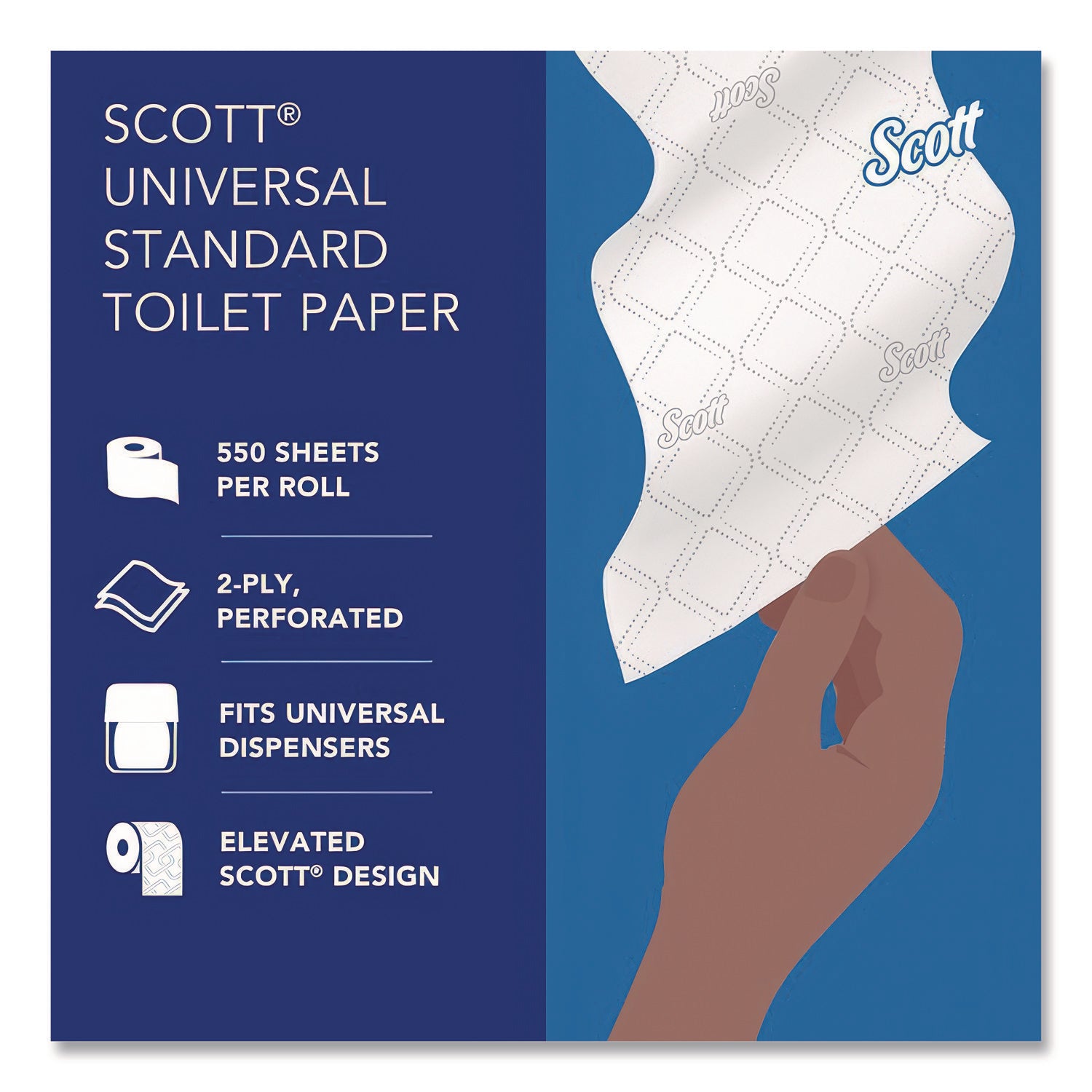 Essential Standard Roll Bathroom Tissue, Septic Safe, 2-Ply, White, 550 Sheets/roll, 40 Rolls/carton