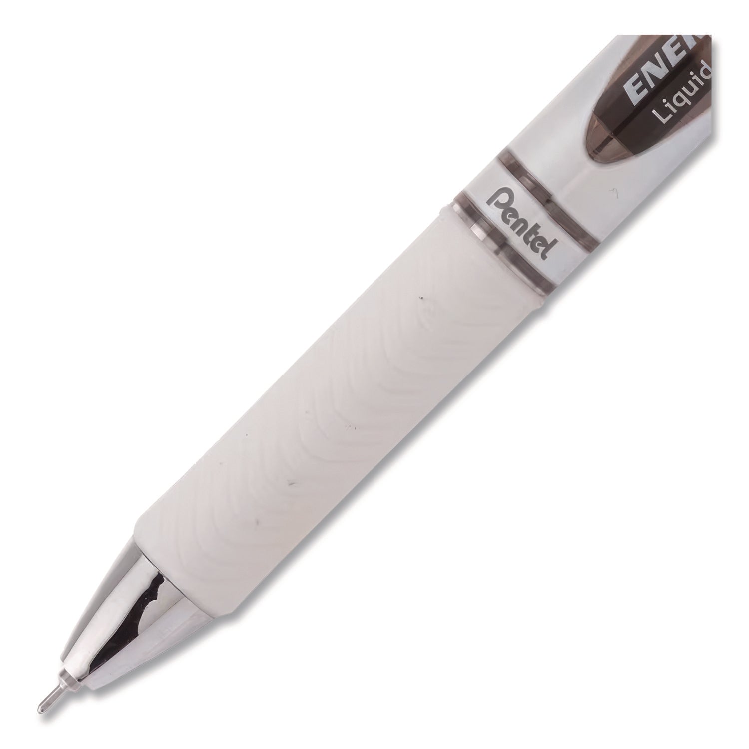 EnerGel Pearl Retractable Liquid Gel Pen, 0.7 mm Needle Point, Black Ink, Refillable, Pearl White Barrel, 1 Dozen