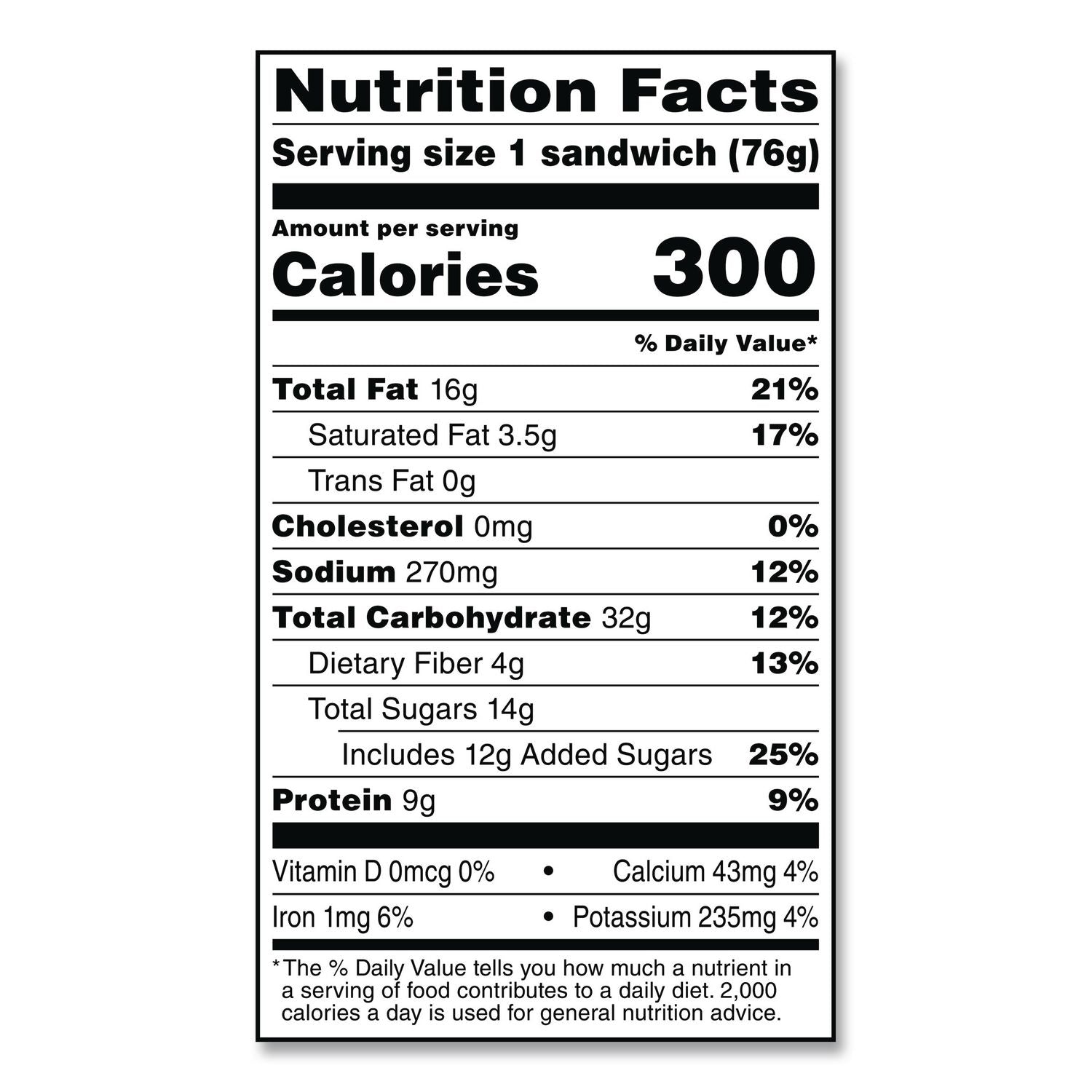 UNCRUSTABLES Soft Bread Sandwiches, Wheat Bread, Peanut Butter and Grape, 2.6 oz Bag, 48/Carton