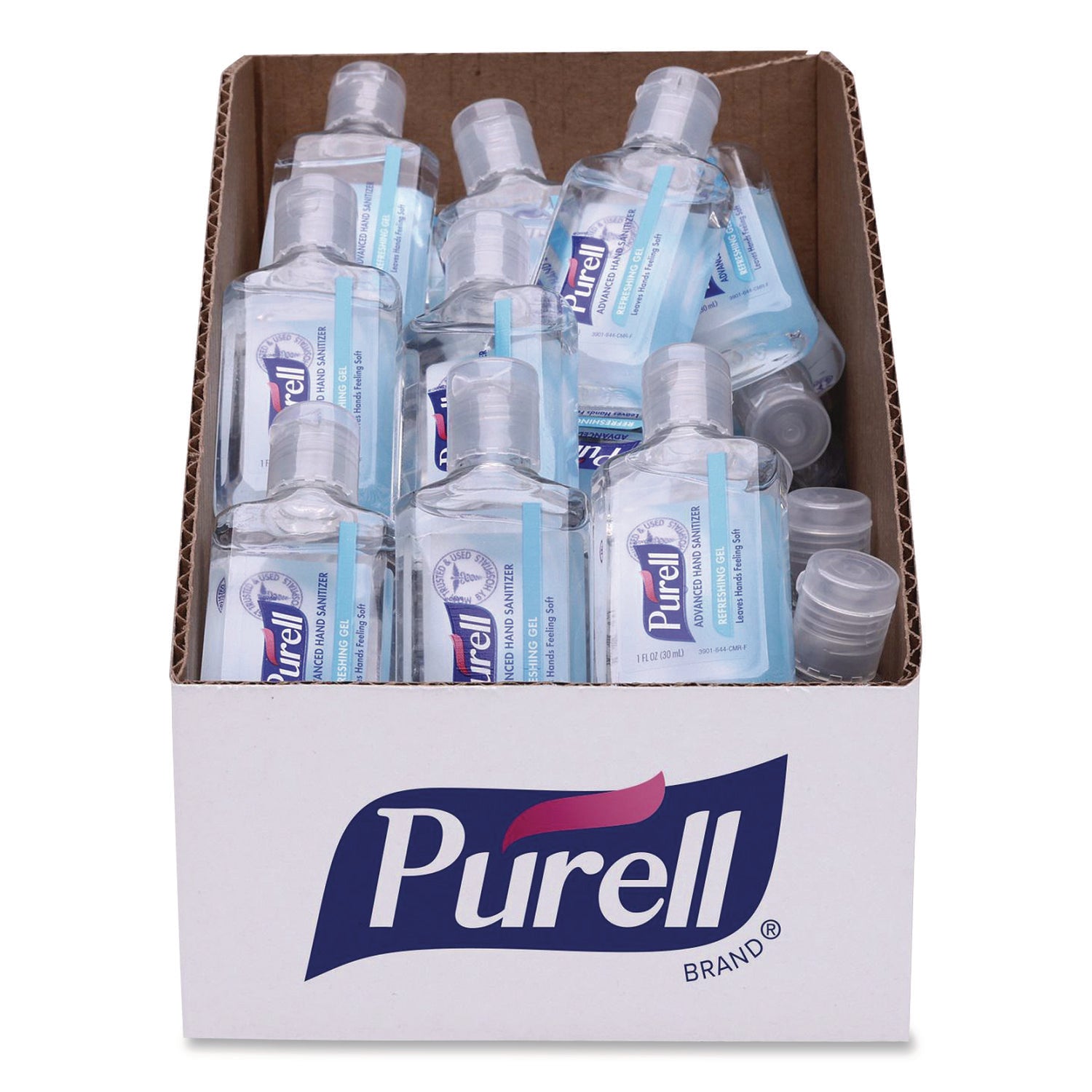 PURELL&reg; Hand Sanitizer Gel - 1 fl oz - Kill Germs - Hand, Skin - Clear - 36 / Carton