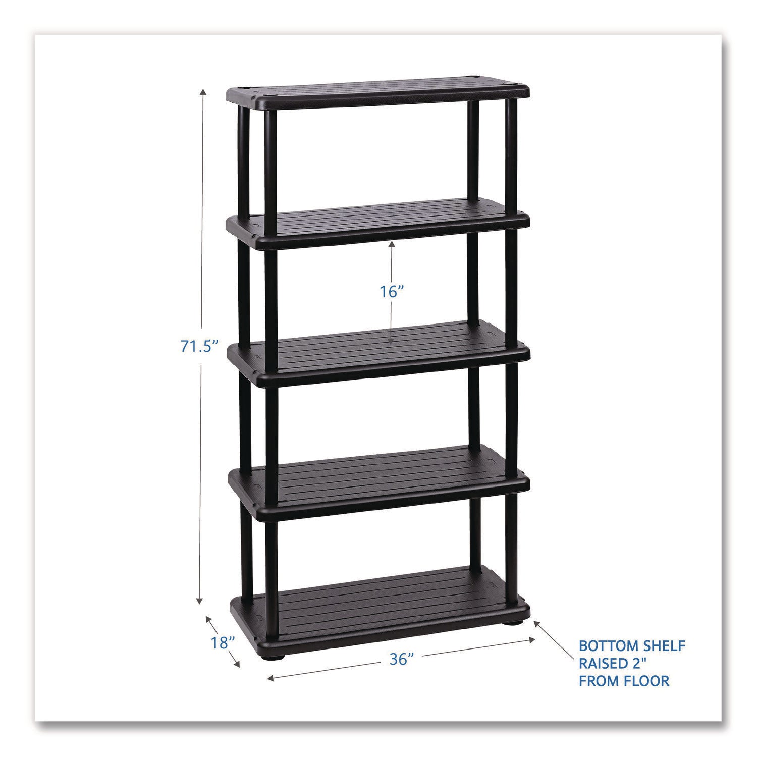 Rough n Ready® 5 Shelf, Black