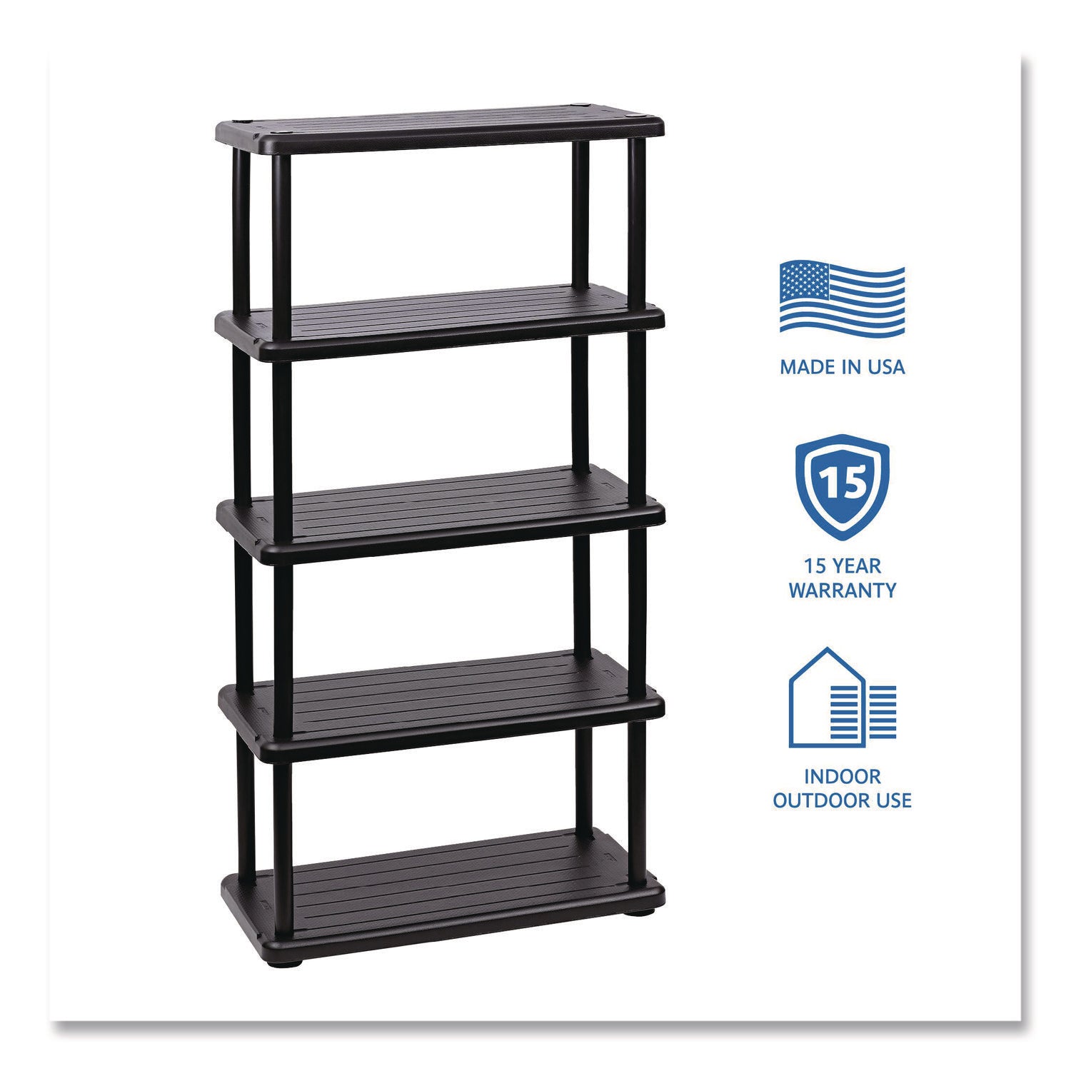 Rough n Ready® 5 Shelf, Black