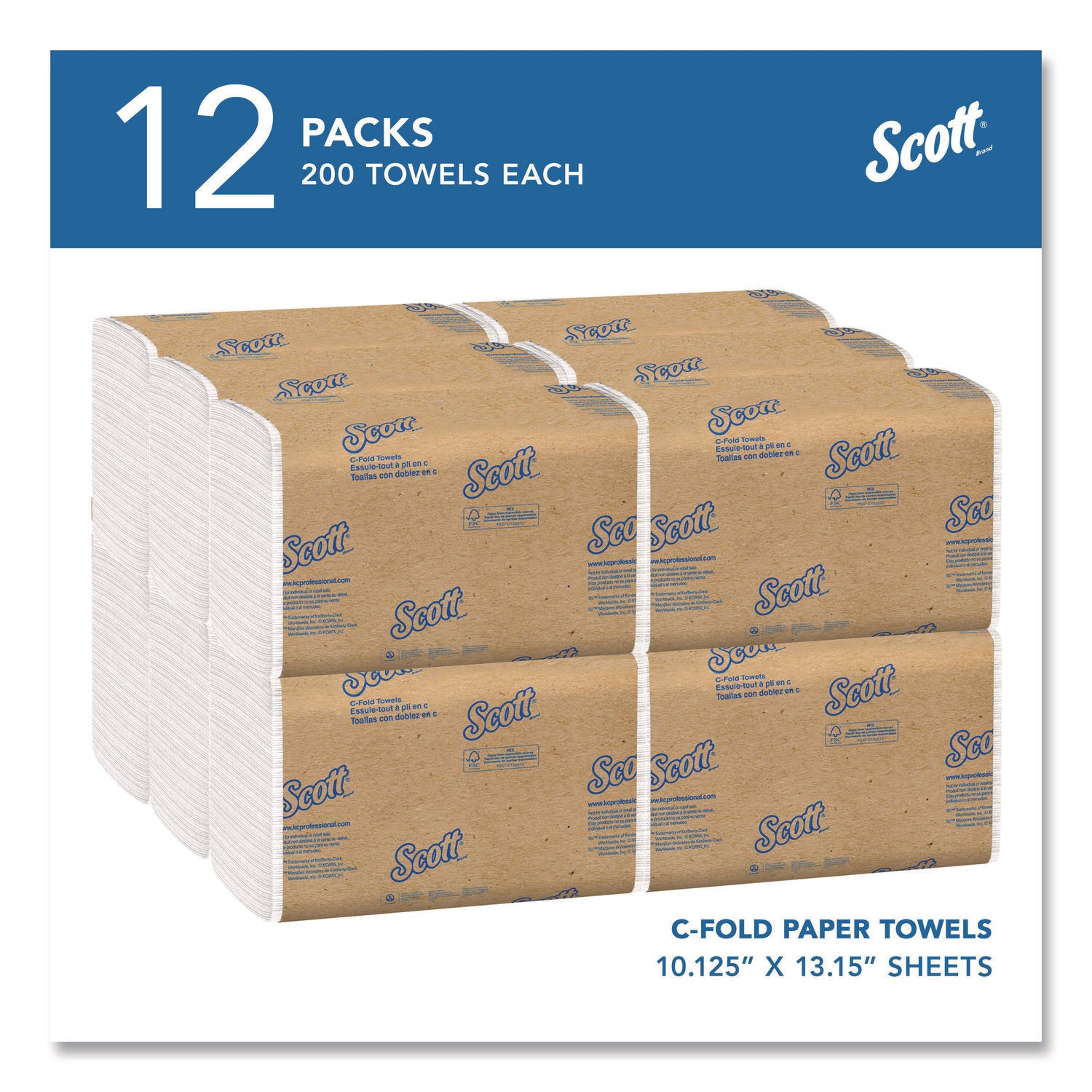 10.13" Width x 13.15" Length - White - Paper - 200/Pack - 12 / Carton