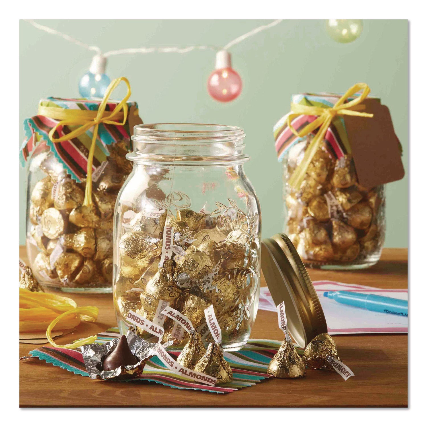 Green Rabbit Hershey's Kisses MilkChocolate Almond - Milk Chocolate with Almond - Individually Wrapped - 2 lb