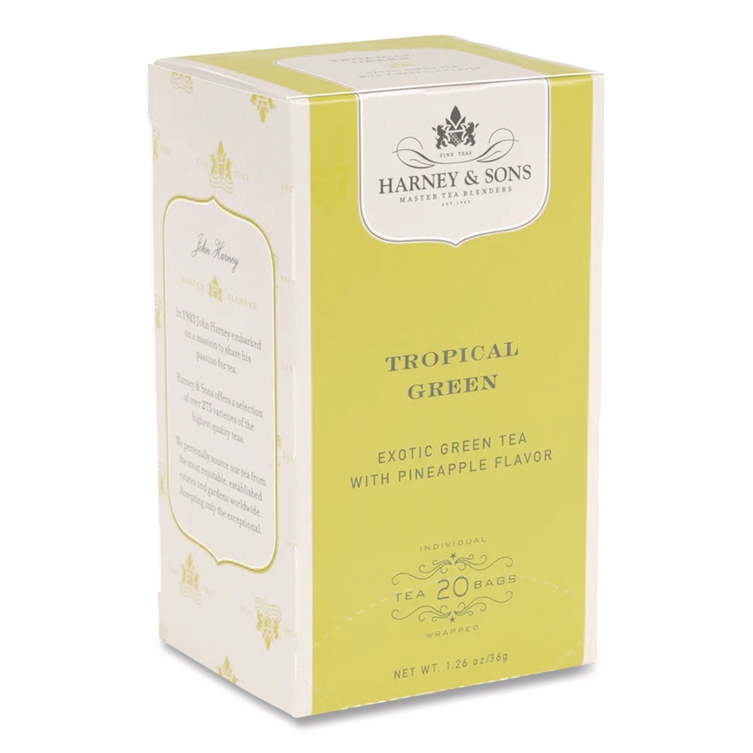 Premium Tea, Tropical Green Tea, Individually Wrapped Tea Bags, 20/box