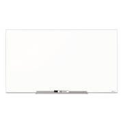 Quartet InvisaMount Magnetic Glass Dry-Erase Board, 74" x 42", White Tempered Glass, Horizontal, Magnetic, Frameless, Includes Marker Tray, 1 Dry Erase Marker, 2 Magnets, 1 Each