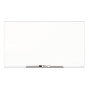 Quartet InvisaMount Magnetic Glass Dry-Erase Board, 39" x 22", White Tempered Glass, Horizontal, Frameless, Magnetic, Includes Marker Tray and Dry Erase Marker, 1 Each