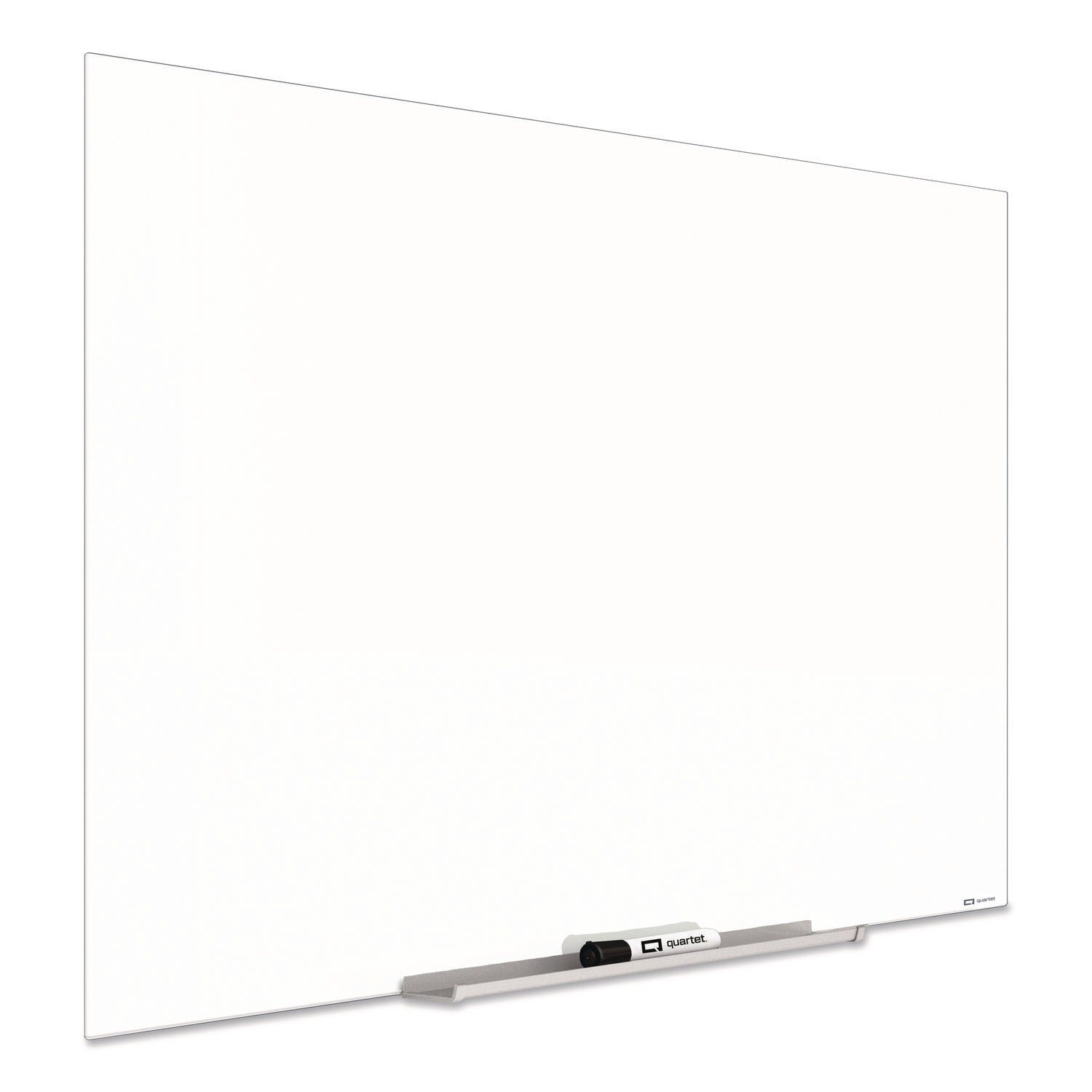 Quartet InvisaMount Magnetic Glass Dry-Erase Board, 39" x 22", White Tempered Glass, Horizontal, Frameless, Magnetic, Includes Marker Tray and Dry Erase Marker, 1 Each