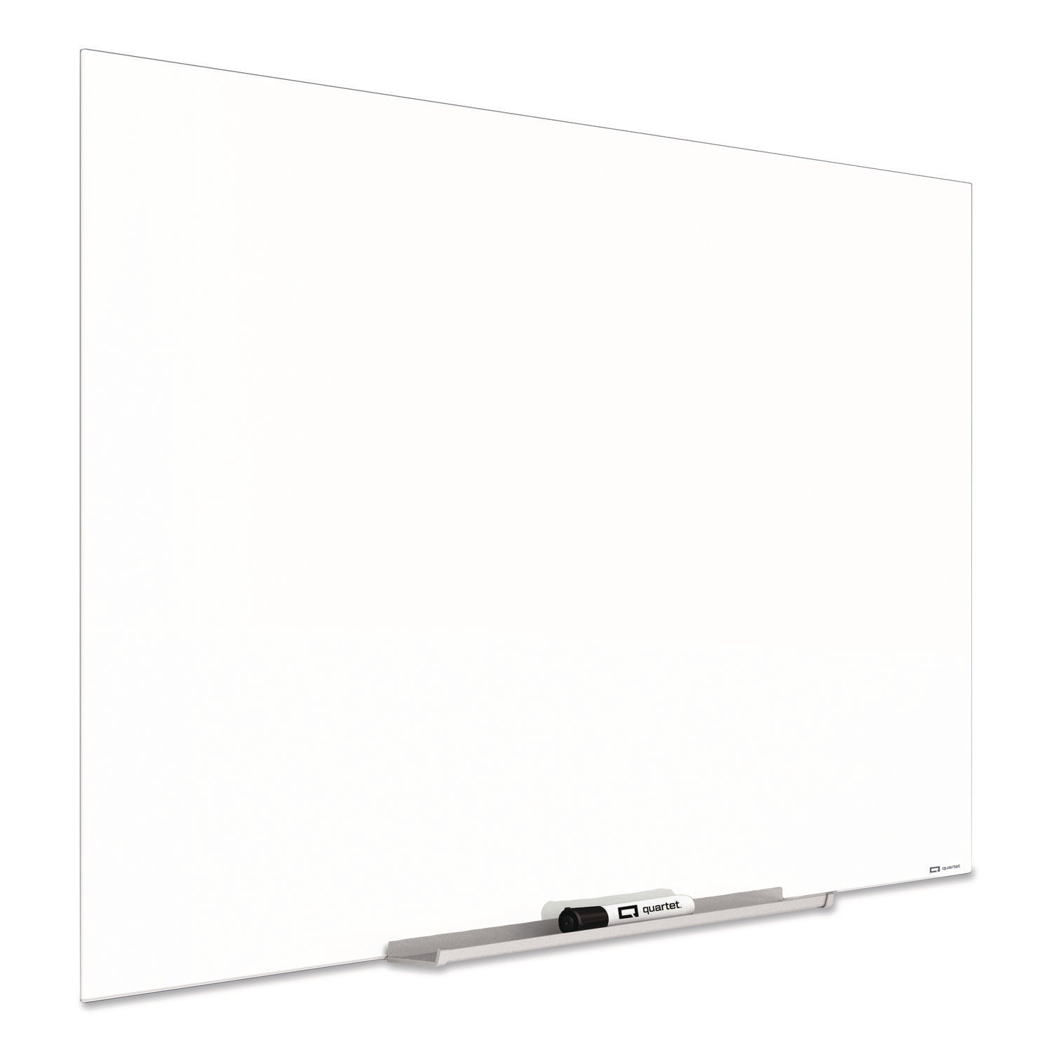 Quartet InvisaMount Magnetic Glass Dry-Erase Board, 85" x 48", White Tempered Glass, Horizontal, Magnetic, Frameless, Includes Marker Tray, Dry Erase Marker, and 2 Magnets, 1 Each