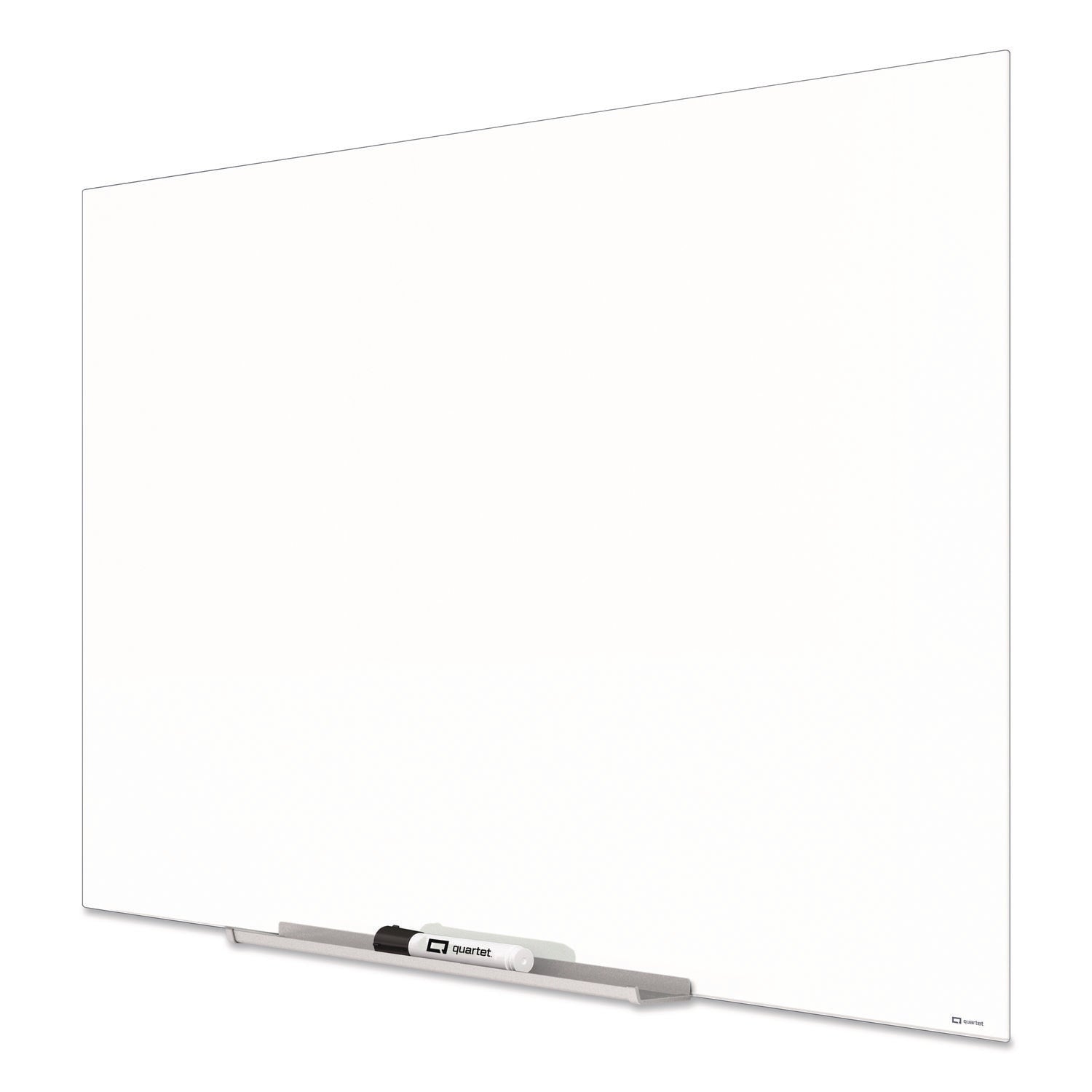 Quartet InvisaMount Magnetic Glass Dry-Erase Board, 85" x 48", White Tempered Glass, Horizontal, Magnetic, Frameless, Includes Marker Tray, Dry Erase Marker, and 2 Magnets, 1 Each