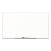 Quartet InvisaMount Magnetic Glass Dry-Erase Board, 50" x 28", White Tempered Glass, Horizontal, Magnetic, Frameless, Includes Marker Tray and Dry Erase Marker, 1 Each