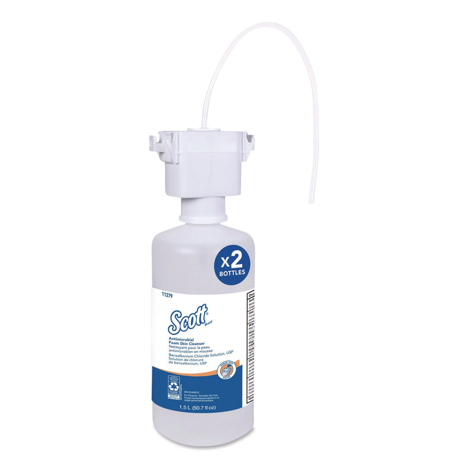 1.59 quart - Pump Bottle Dispenser - Kill Germs - Skin - Moisturizing - Clear - Triclosan-free - 2 / Carton