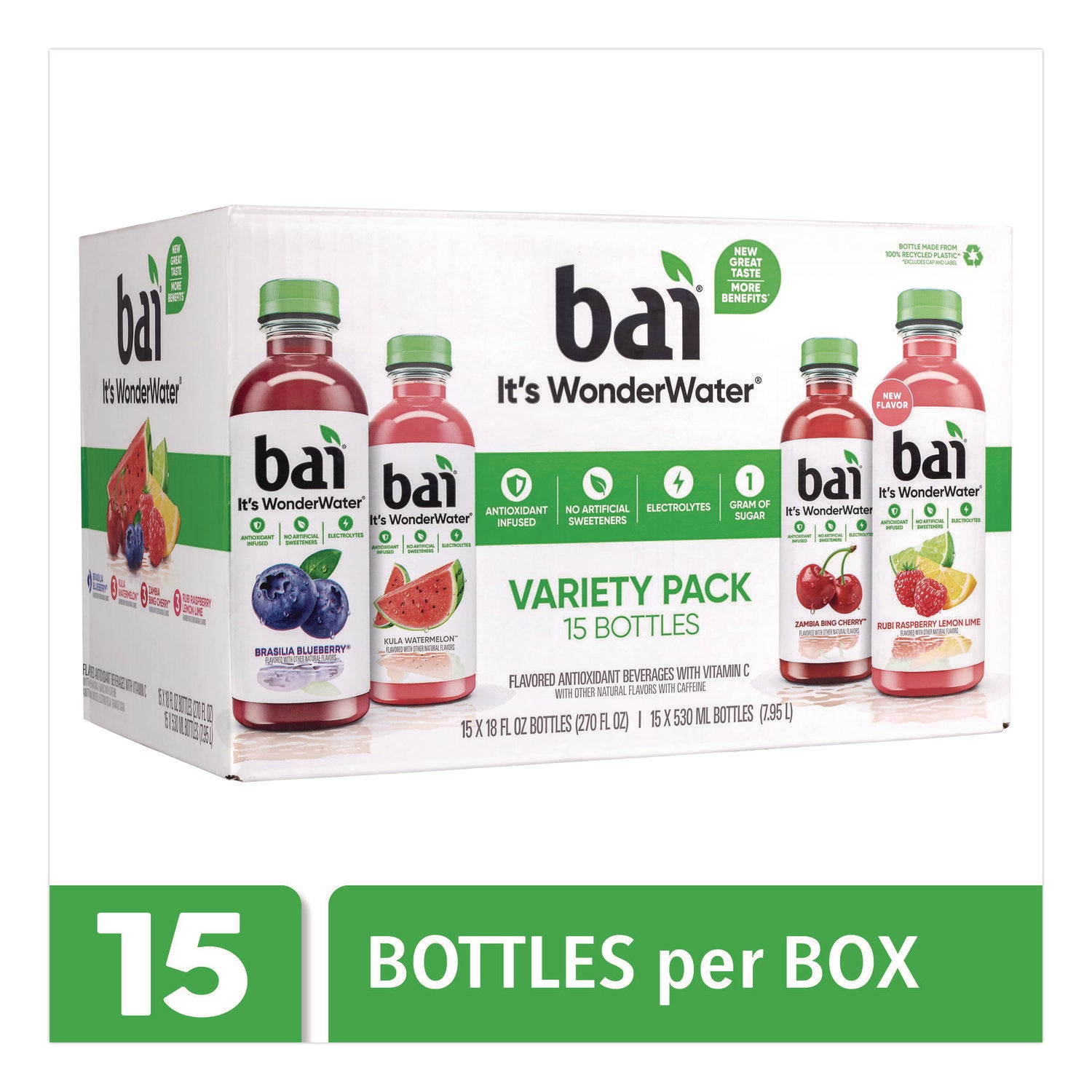 Kula Watermelon, Rubi Raspberry Lemon Lime, Brasilia Blueberry, Zambia Bing Cherry - 15 / Carton