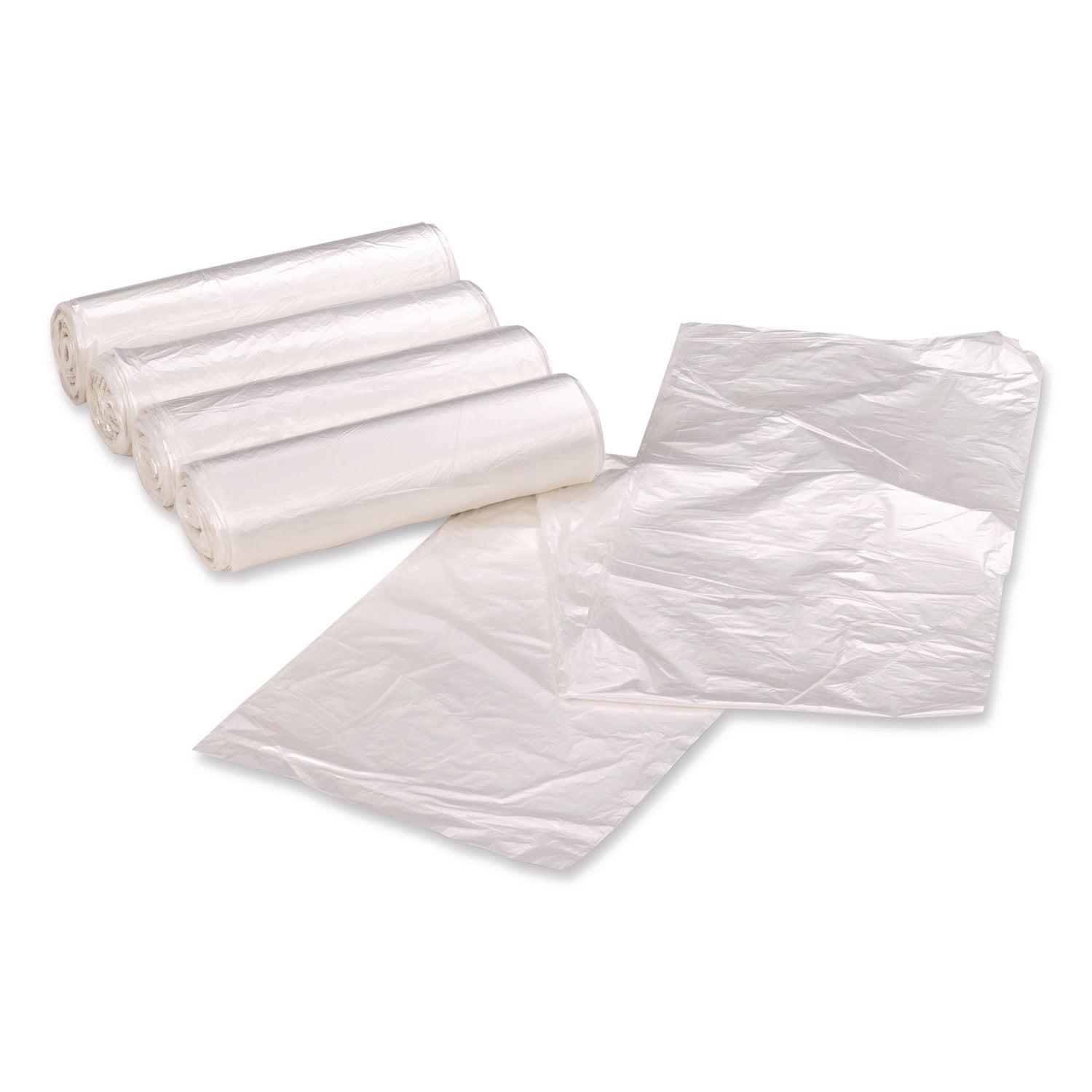 Linear Low Density Clear Recycled Can Liners, 23 gal, 1 mil, 28.5" x 43", Clear, 150/Carton