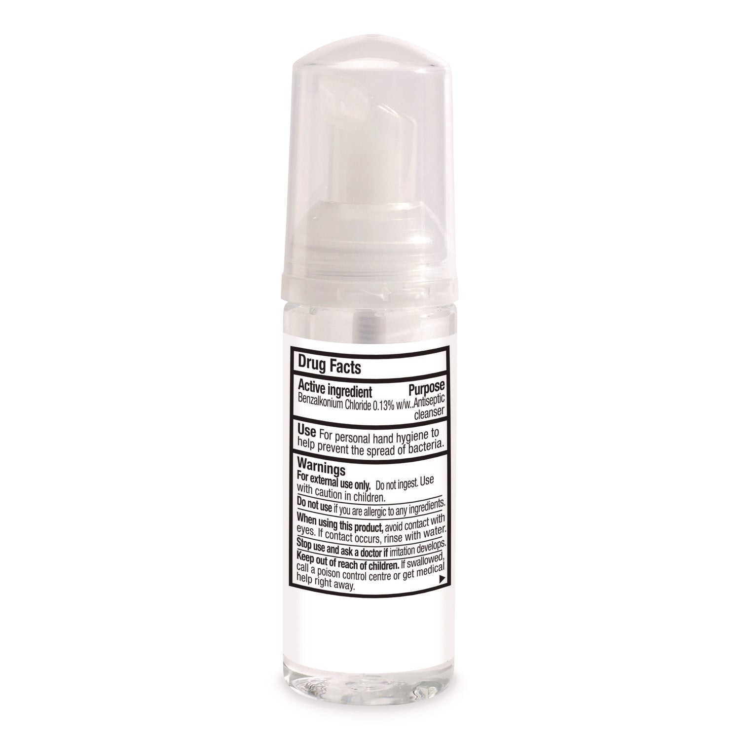 Alcohol-Free Foam Hand Sanitizer, 1.5 Oz Pump Bottle, Unscented