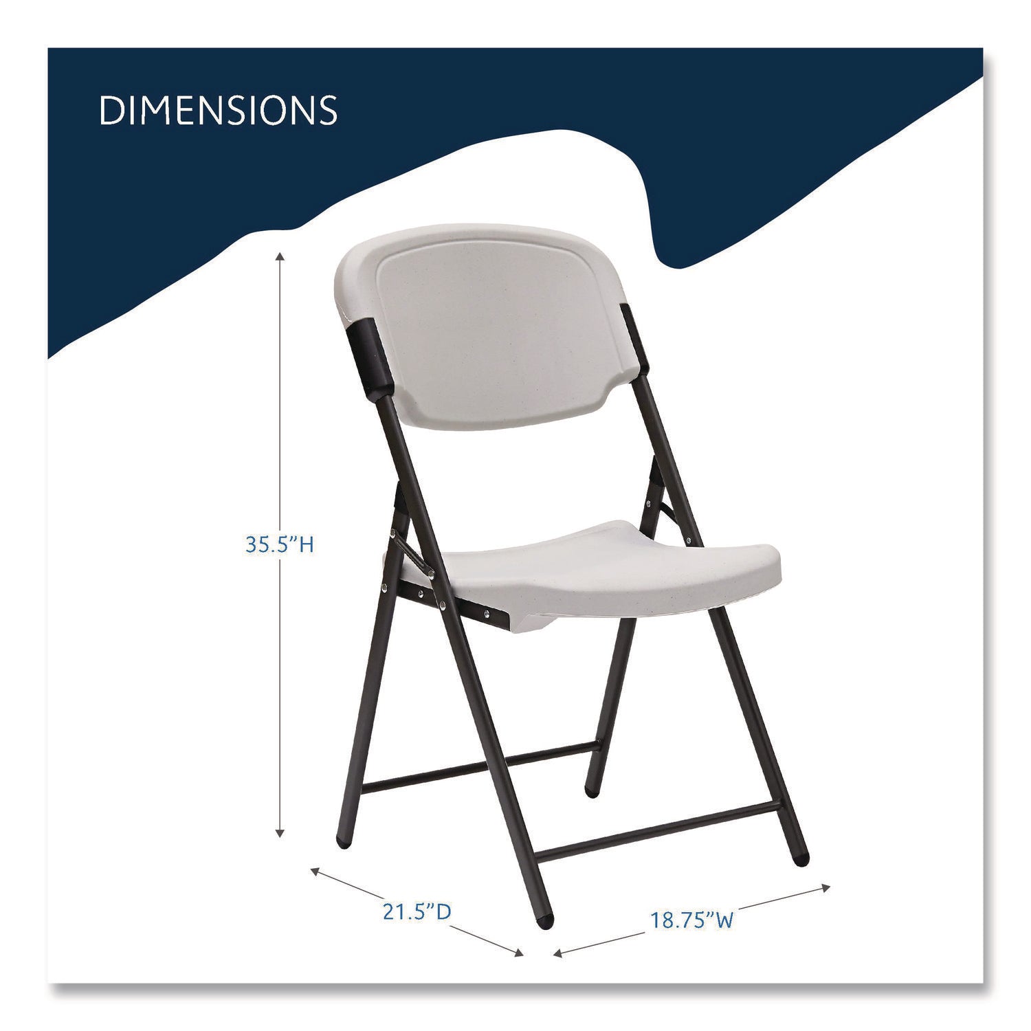 Rough n Ready® Commercial Folding Chair - Platinum Granite
