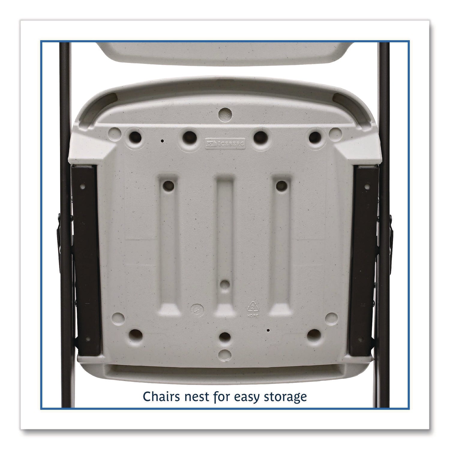 Rough n Ready® Commercial Folding Chair - Platinum Granite
