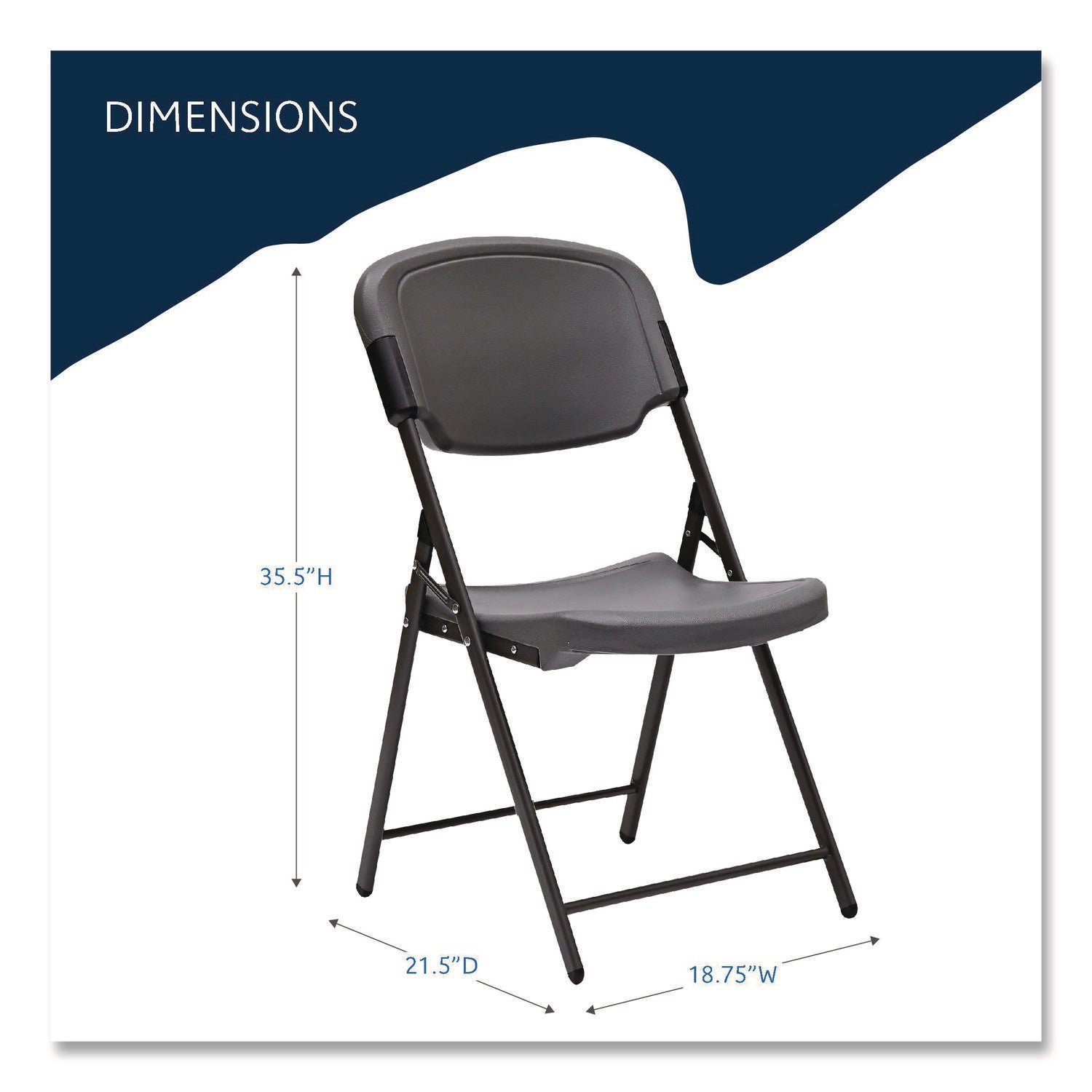 Rough n Ready® Commercial Folding Chair - Charcoal
