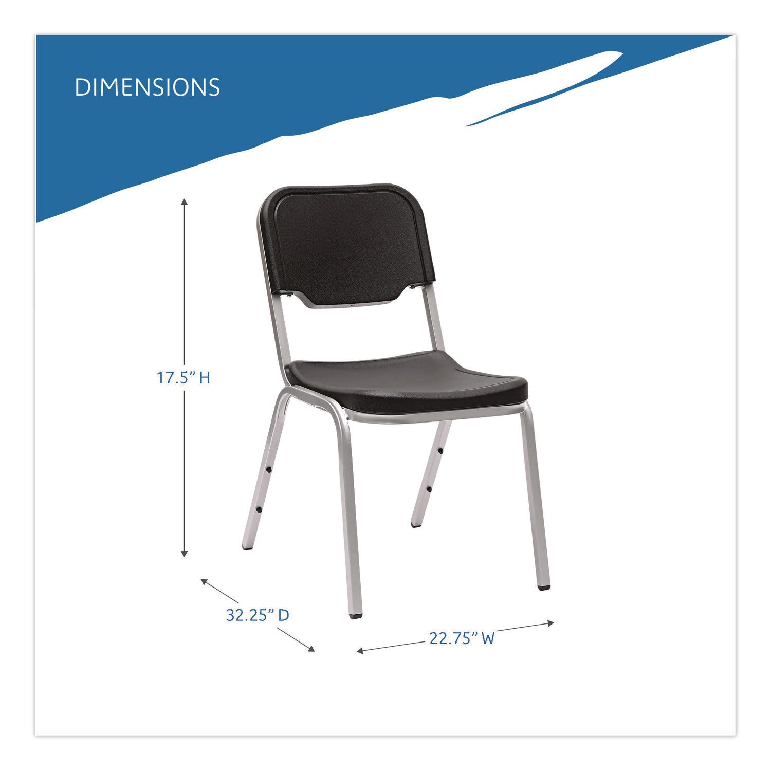 Rough n Ready® 4 Pack Stack Chair, Black