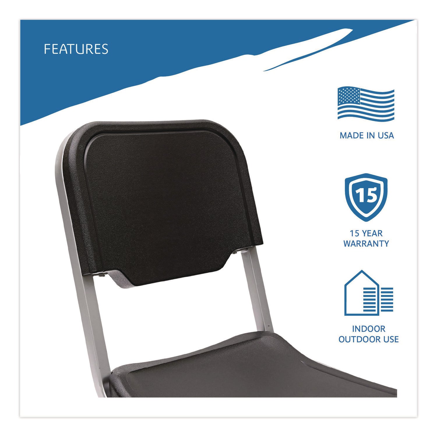 Rough n Ready® 4 Pack Stack Chair, Black