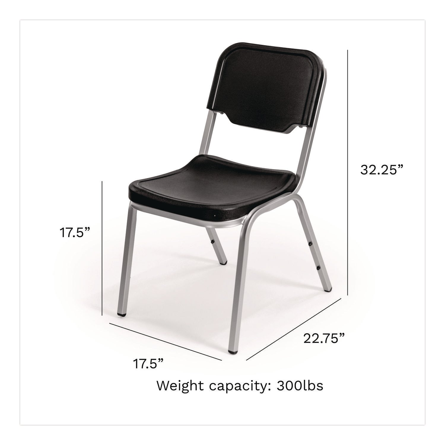 Rough n Ready® 4 Pack Stack Chair, Black