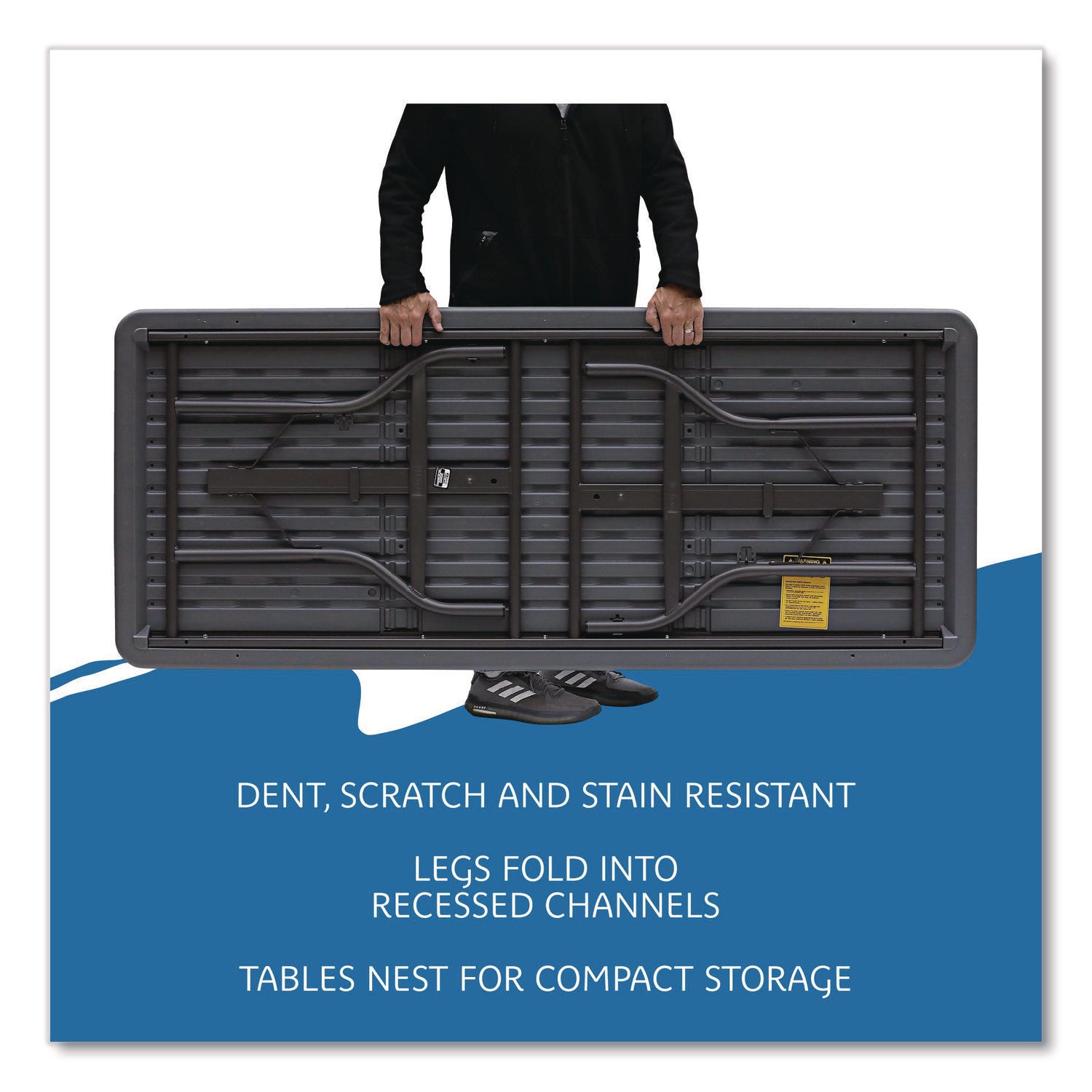 IndestrucTable® Industrial Folding Table, Charcoal - 30" x 72"