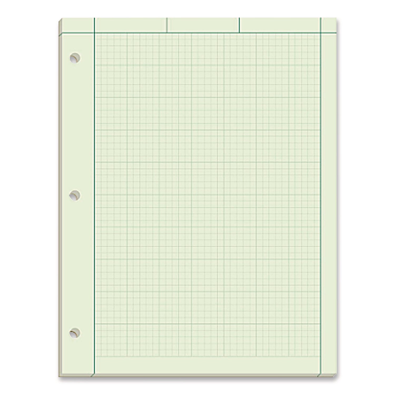 Evidence Engineer's Computation Pad, Cross-Section Quadrille Rule (5 Sq/in, 1 Sq/in), 100 Green-Tint 8.5 X 11 Sheets