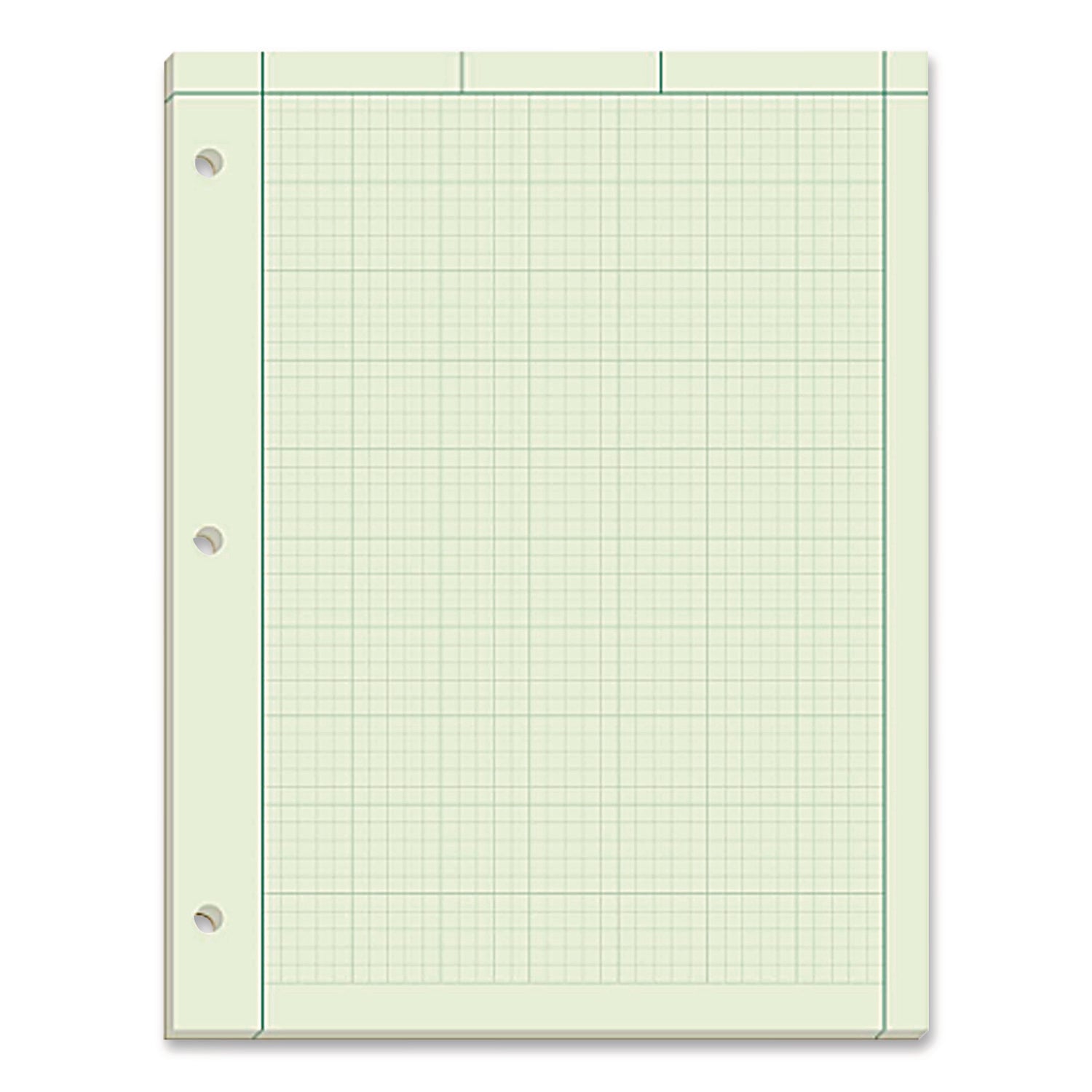 Evidence Engineer's Computation Pad, Cross-Section Quadrille Rule (5 Sq/in, 1 Sq/in), 200 Green-Tint 8.5 X 11 Sheets