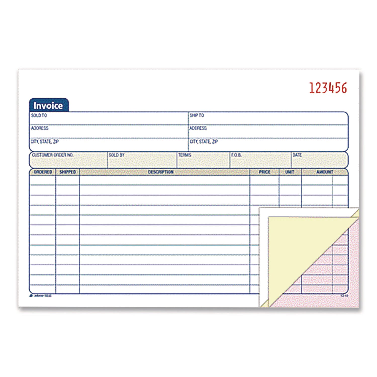 Multipart General-Purpose Invoice Pad, Three-Part Carbonless, 7.94 x 5.56, 50 Forms Total