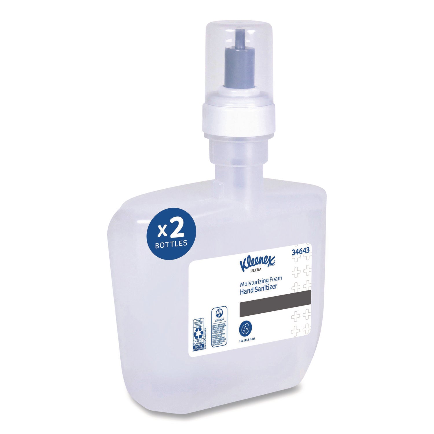 1.27 quart - Bacteria Remover - Hand, Skin - Moisturizing - Clear - Dye-free, Quick Drying, Non-sticky, Fragrance-free - 2 / Carton