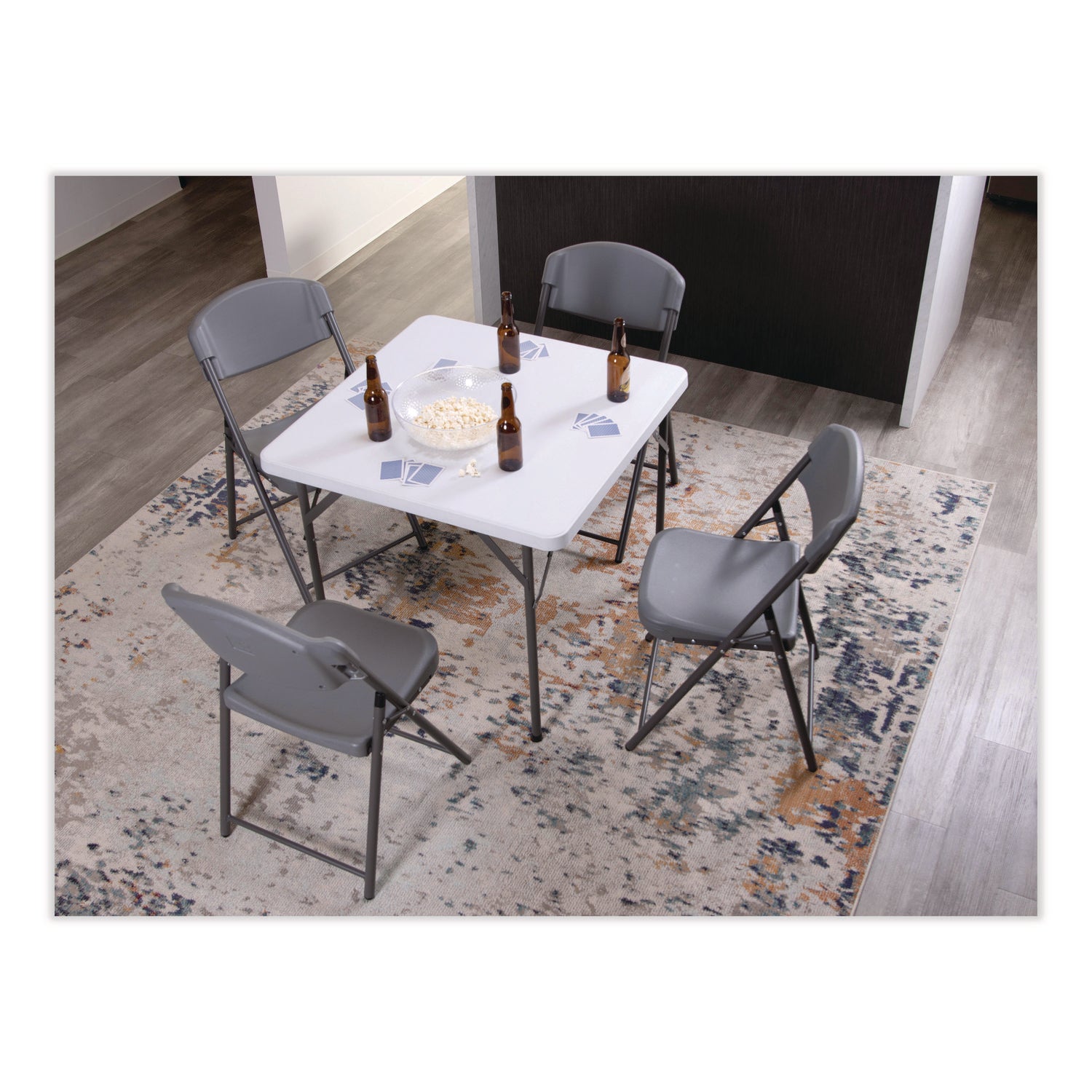 IndestrucTable® Classic Folding Table, Platinum Granite - 34" Square